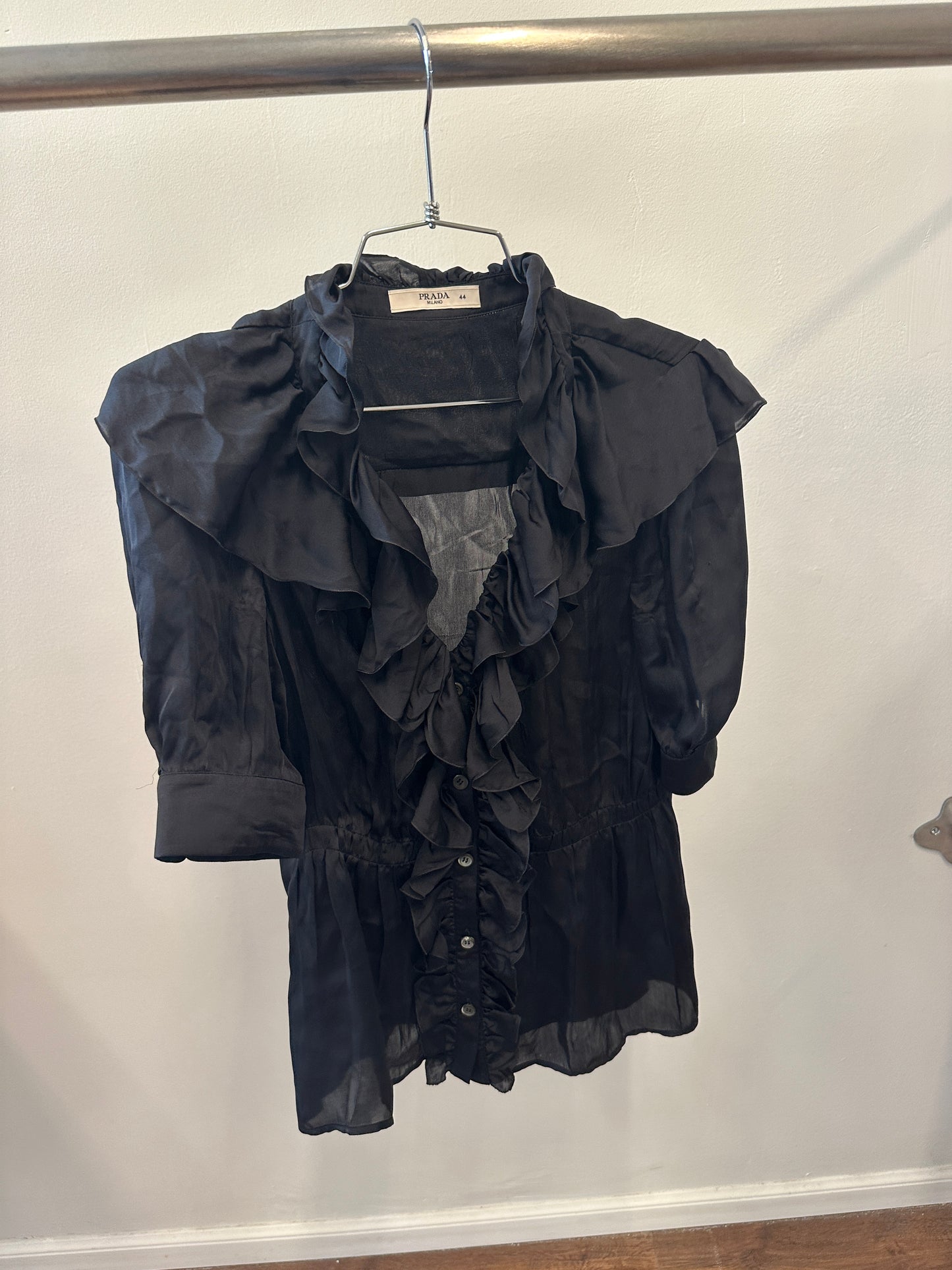 Prada Silk Ruffle Blouse
