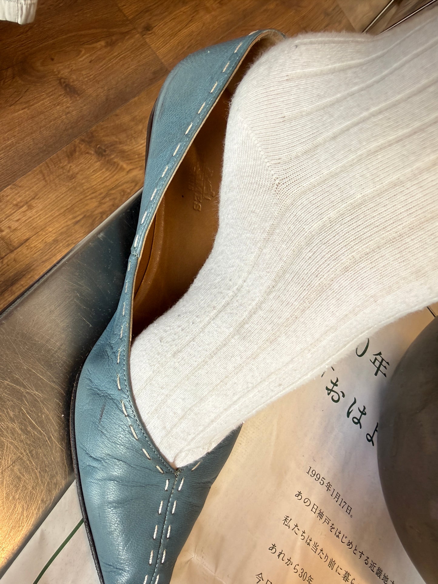 Hermès Pointed Leather Ballet Flats 36 EU