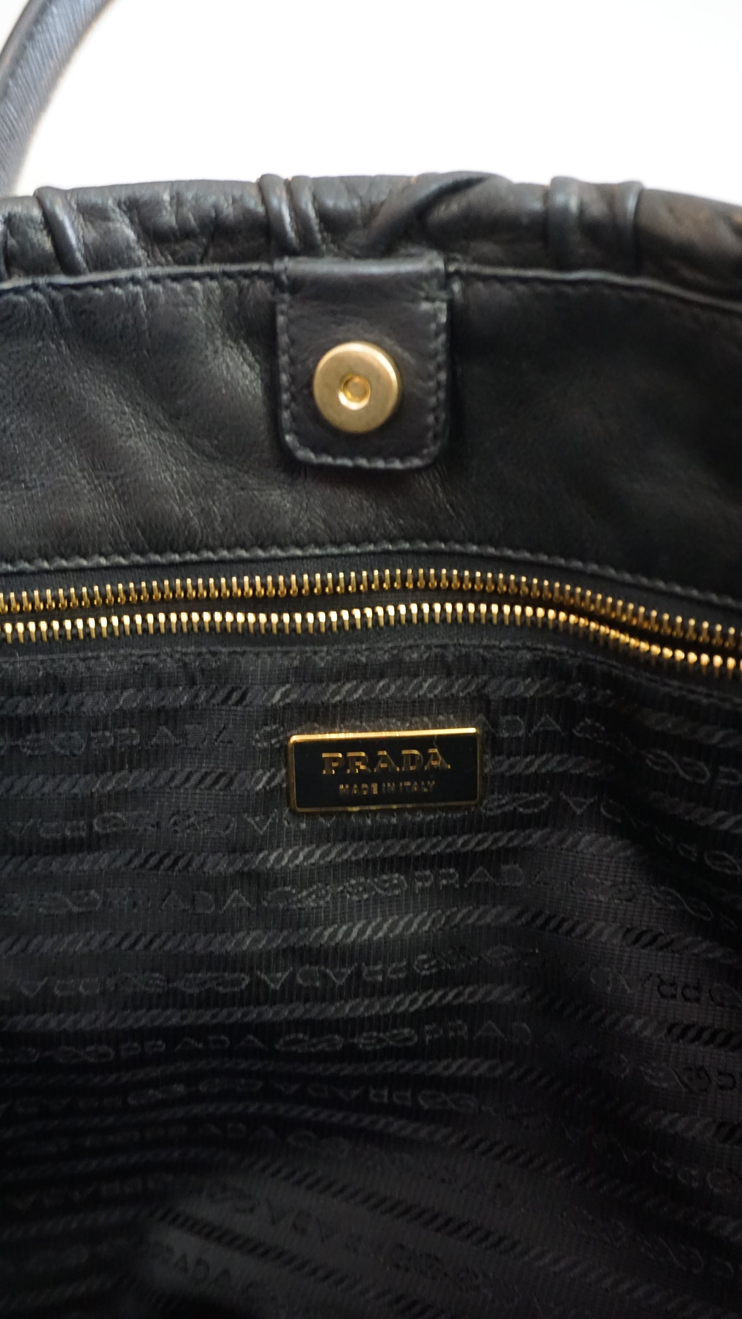 PRADA black nappa gaufre tote