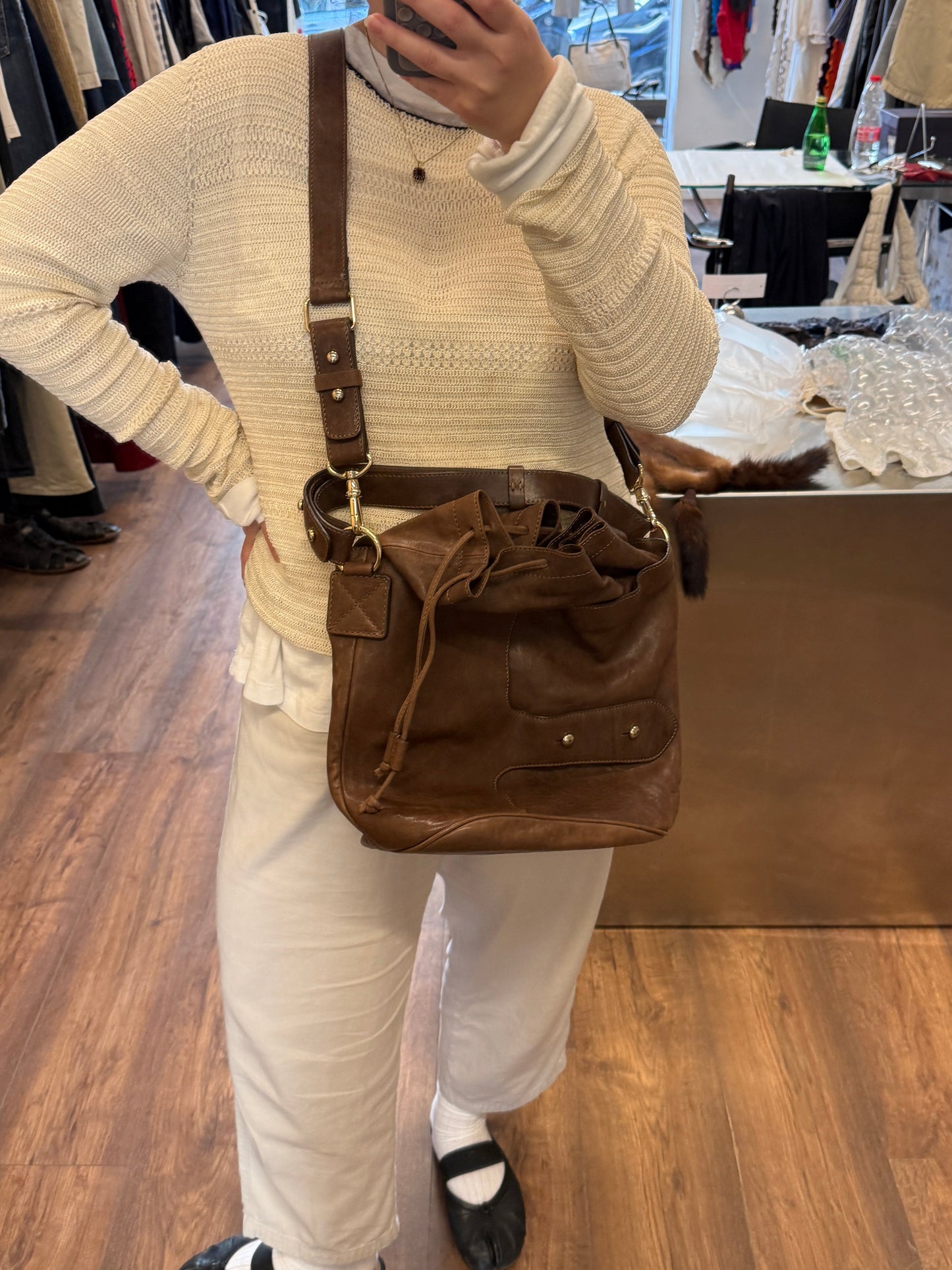 Tila March Leather Bucket Bag