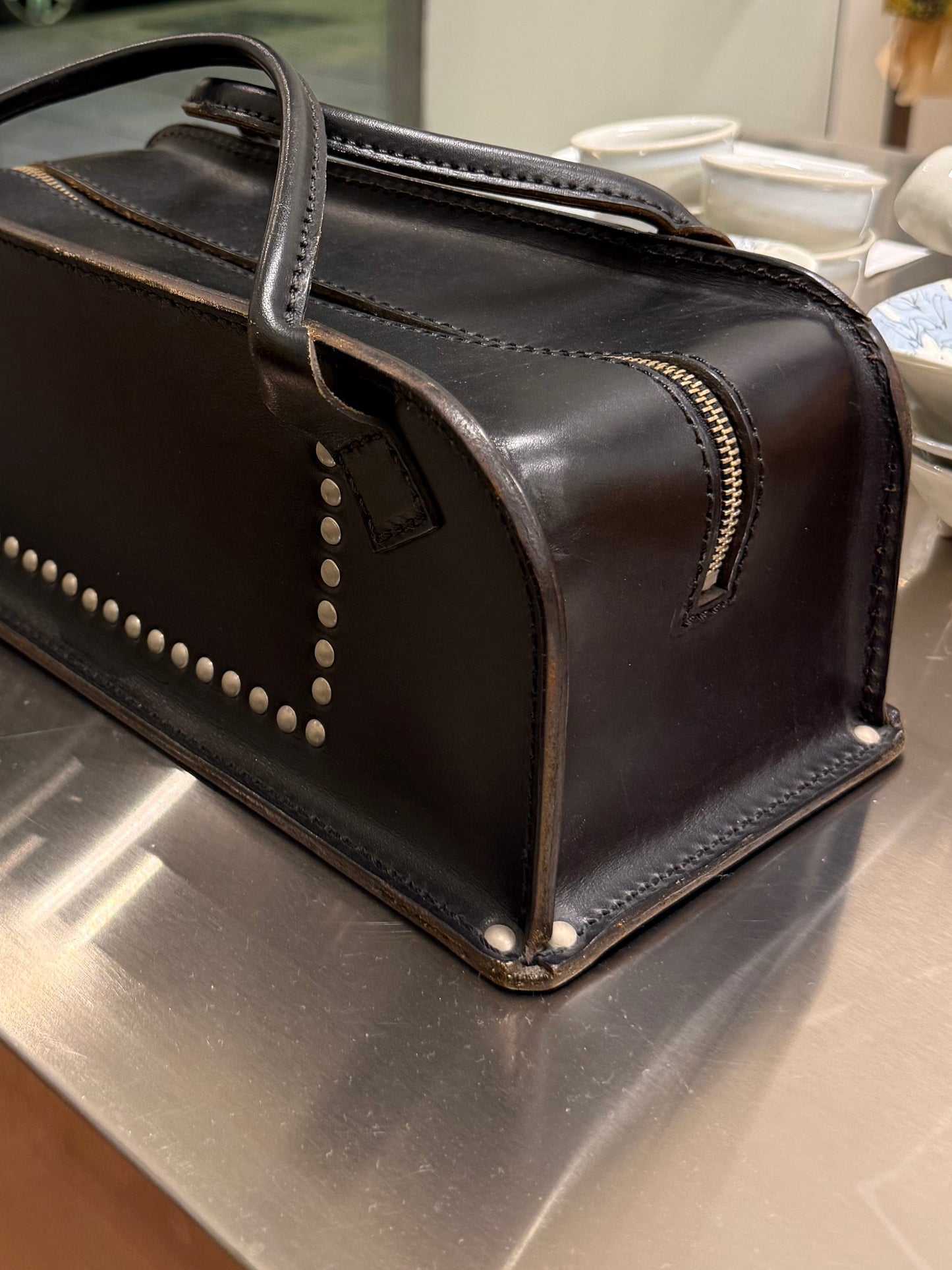 Comme des Garçons 2004 Studded Leather Box Bag