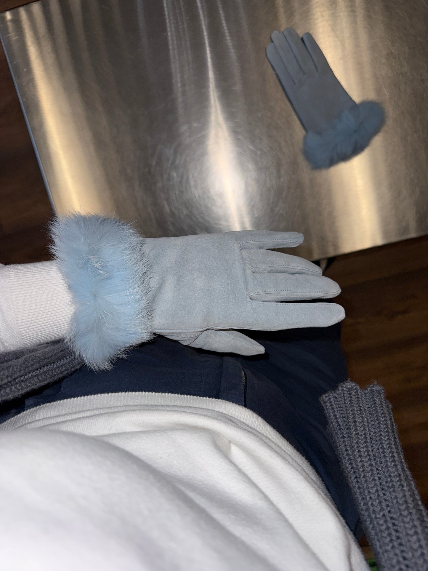 Vintage Japanese leather & fur gloves