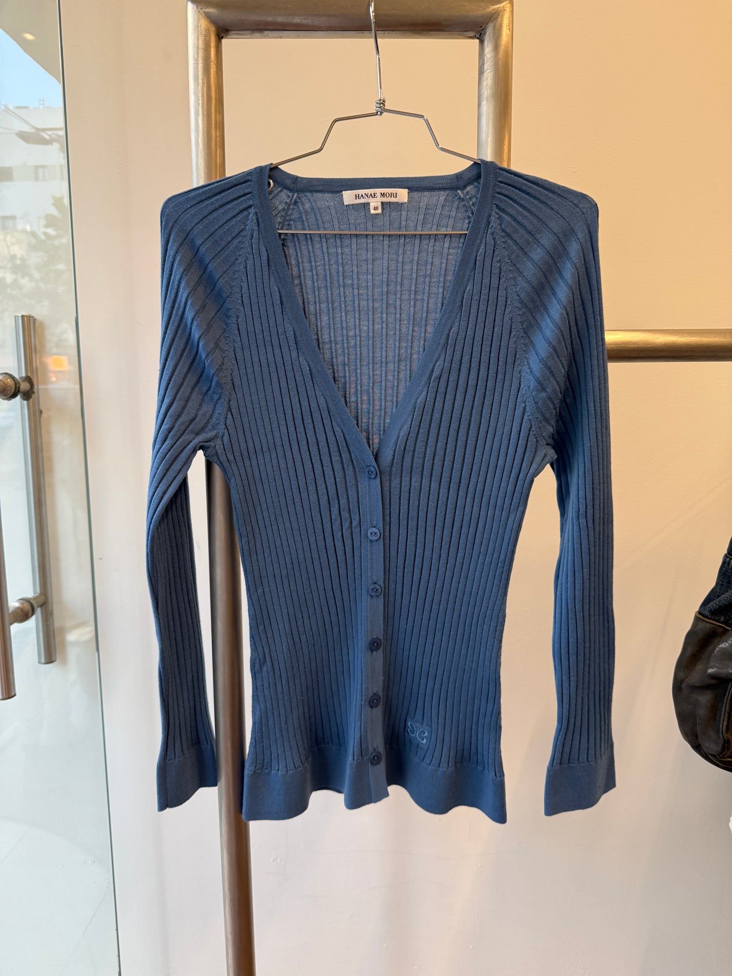 Japanese Vintage Hanae Mori Ribbed Cardigan