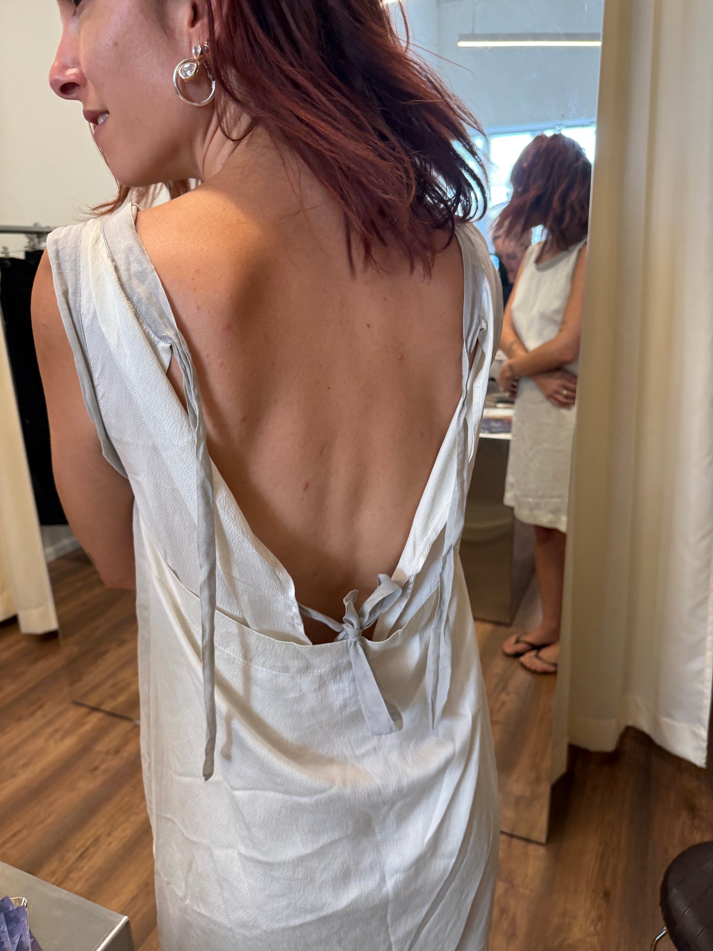 Vintage Silk Open Back Dress