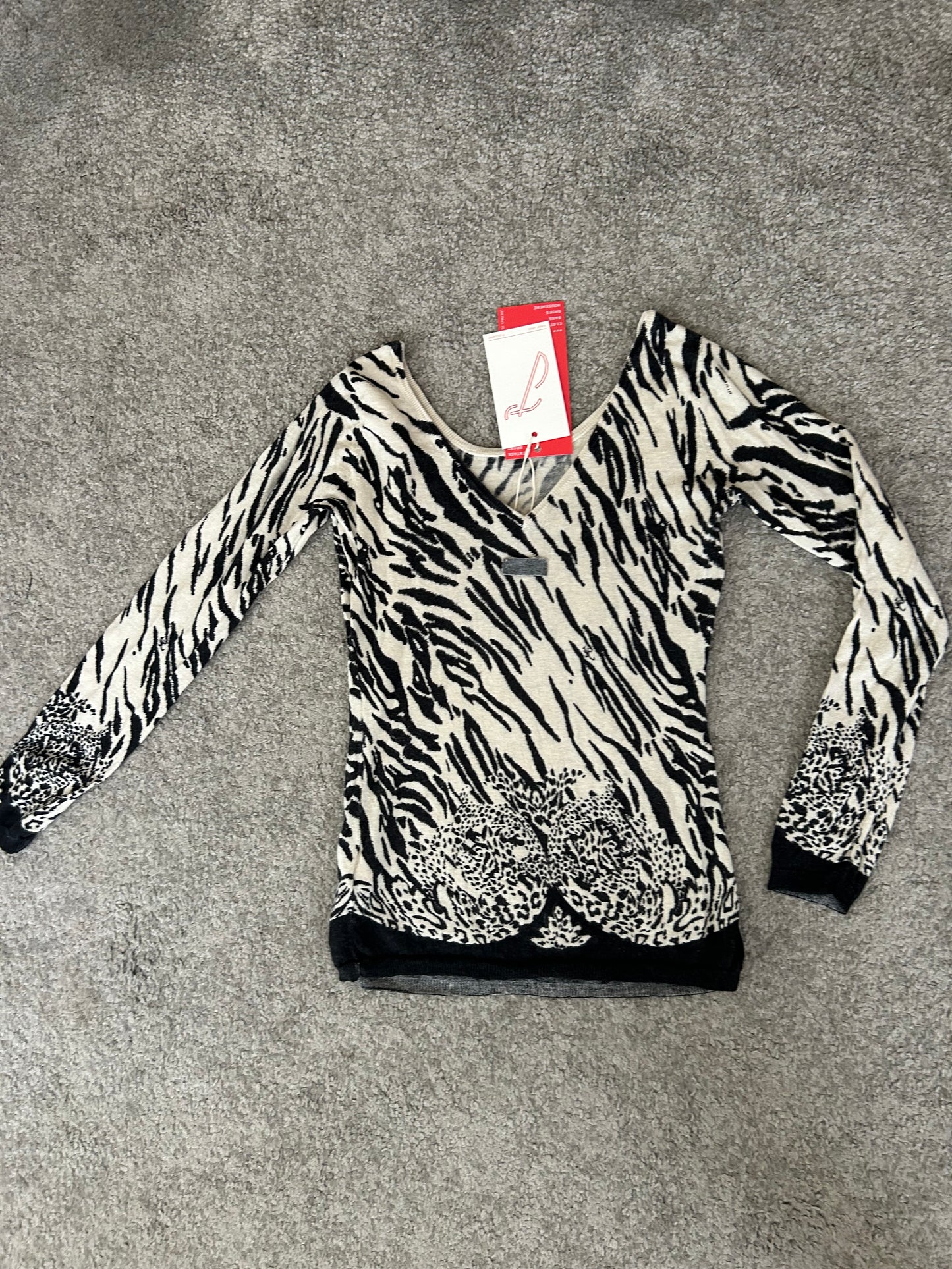 VERSACE Jeans Couture zebra print blouse