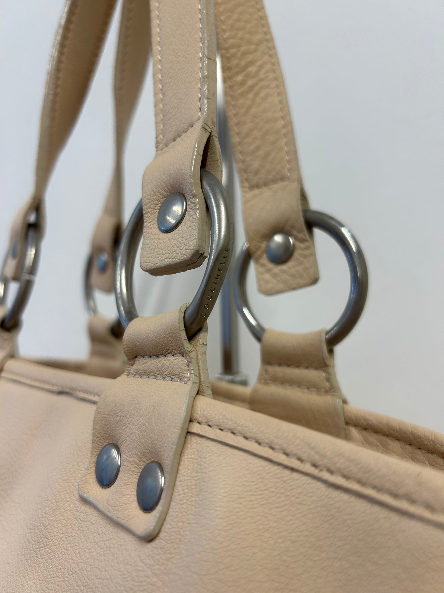 Coccinelle cream leather tote