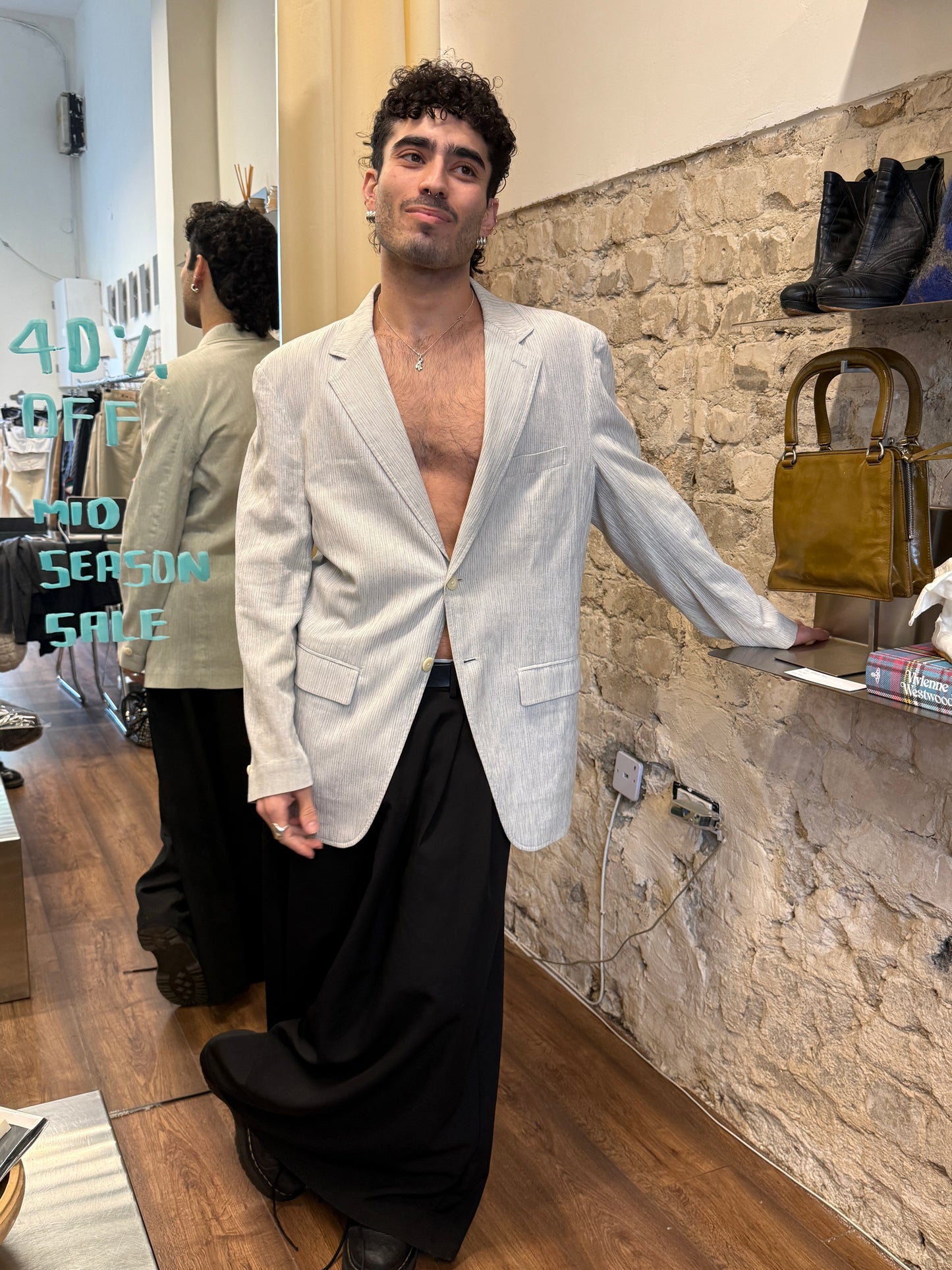 Christian Audigier Homme Pinstripe Summer Blazer