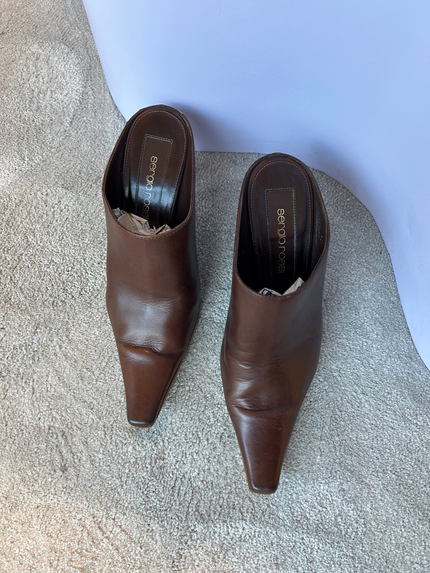 SERGIO ROSSI leather mules