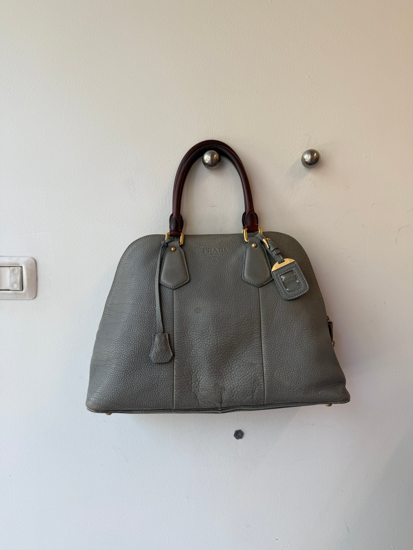 Prada Leather Bowling Bag c. 2000s