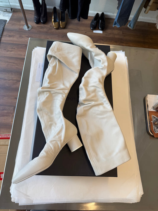 Jil Sander - tall slouch leather boots 37.5