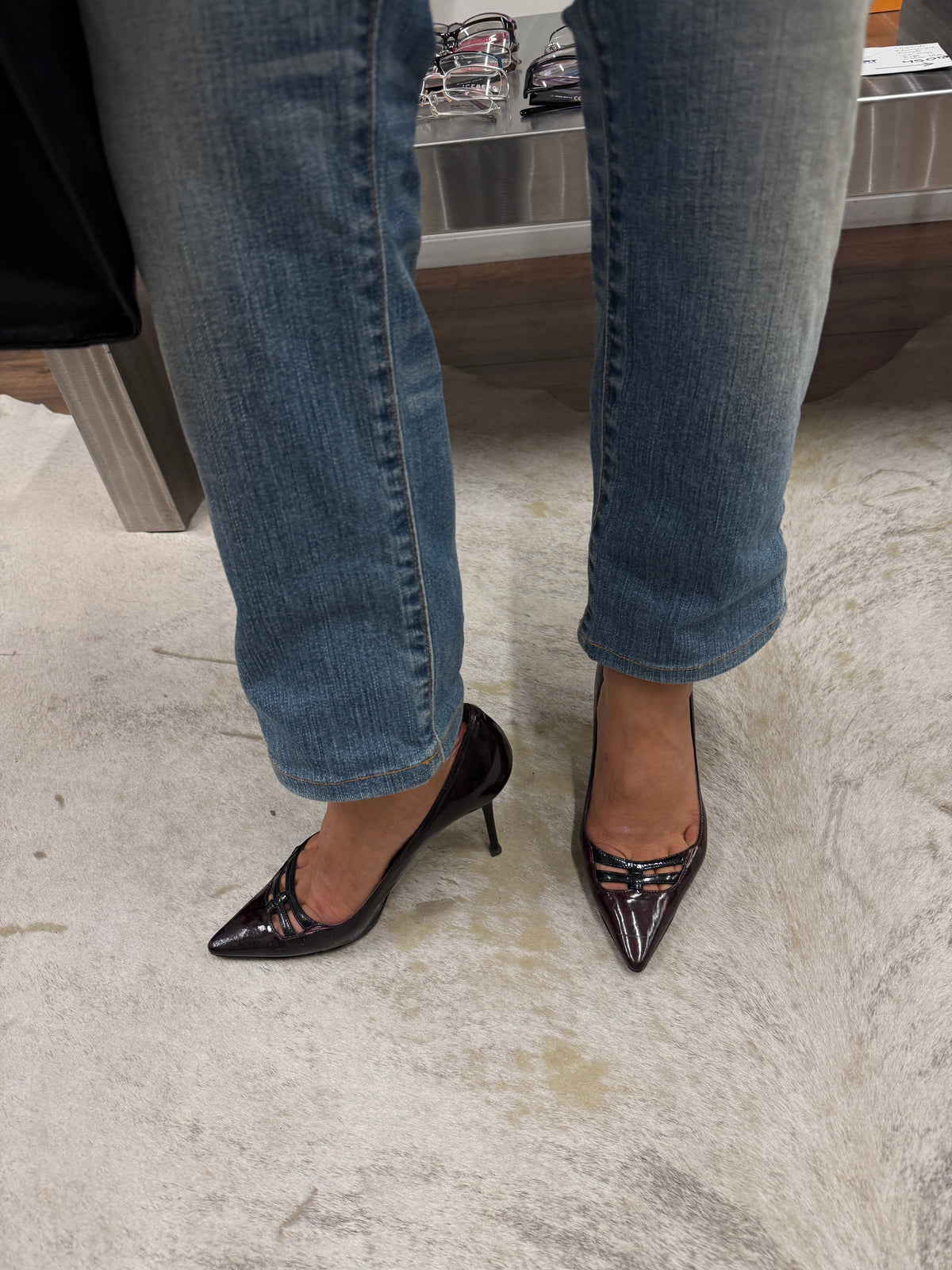 Jimmy Choo Patent Leather Strappy Pointed Pumps 37 EU