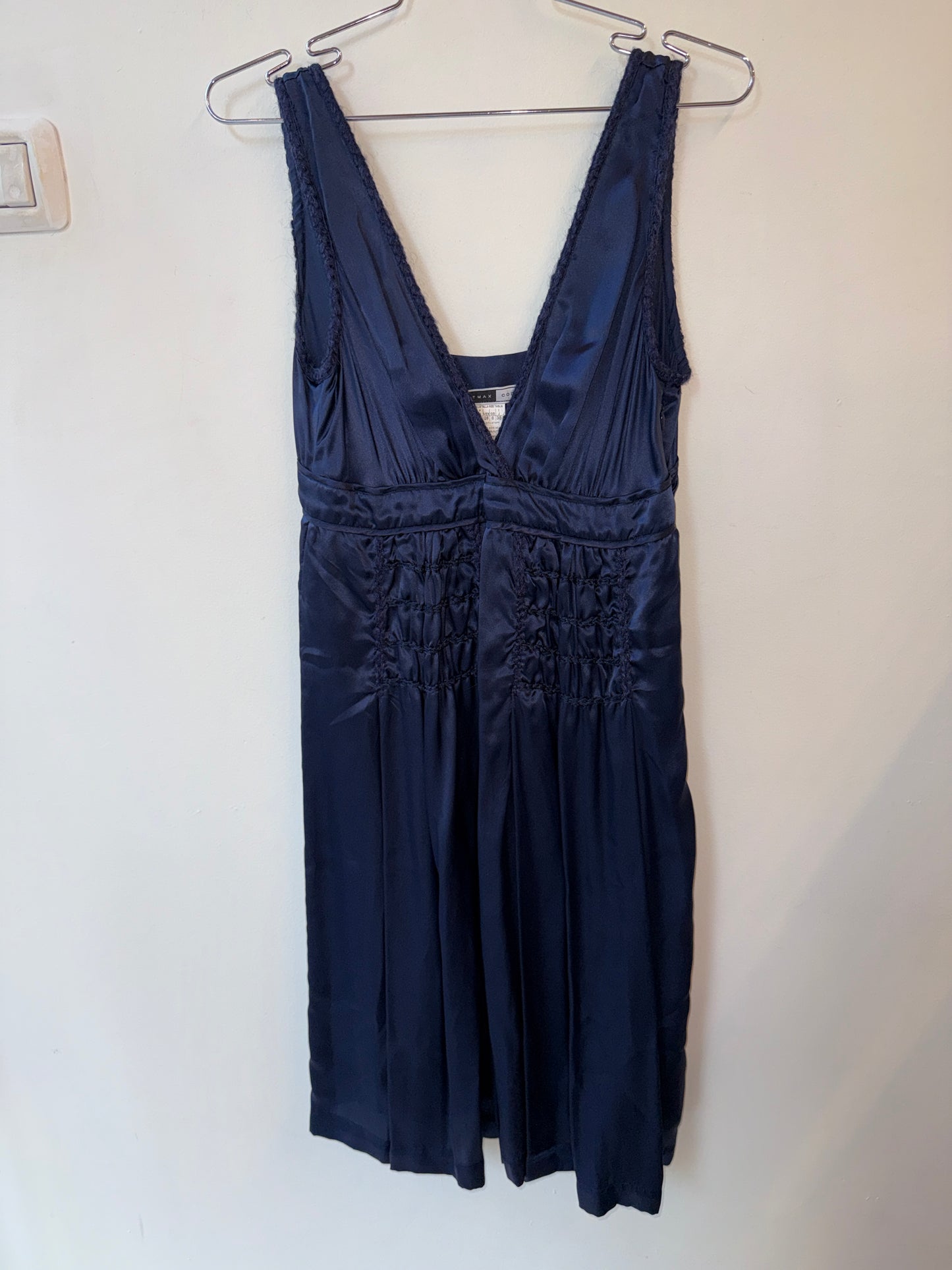 Sportmax Code Max Mara 100% Silk Navy Dress