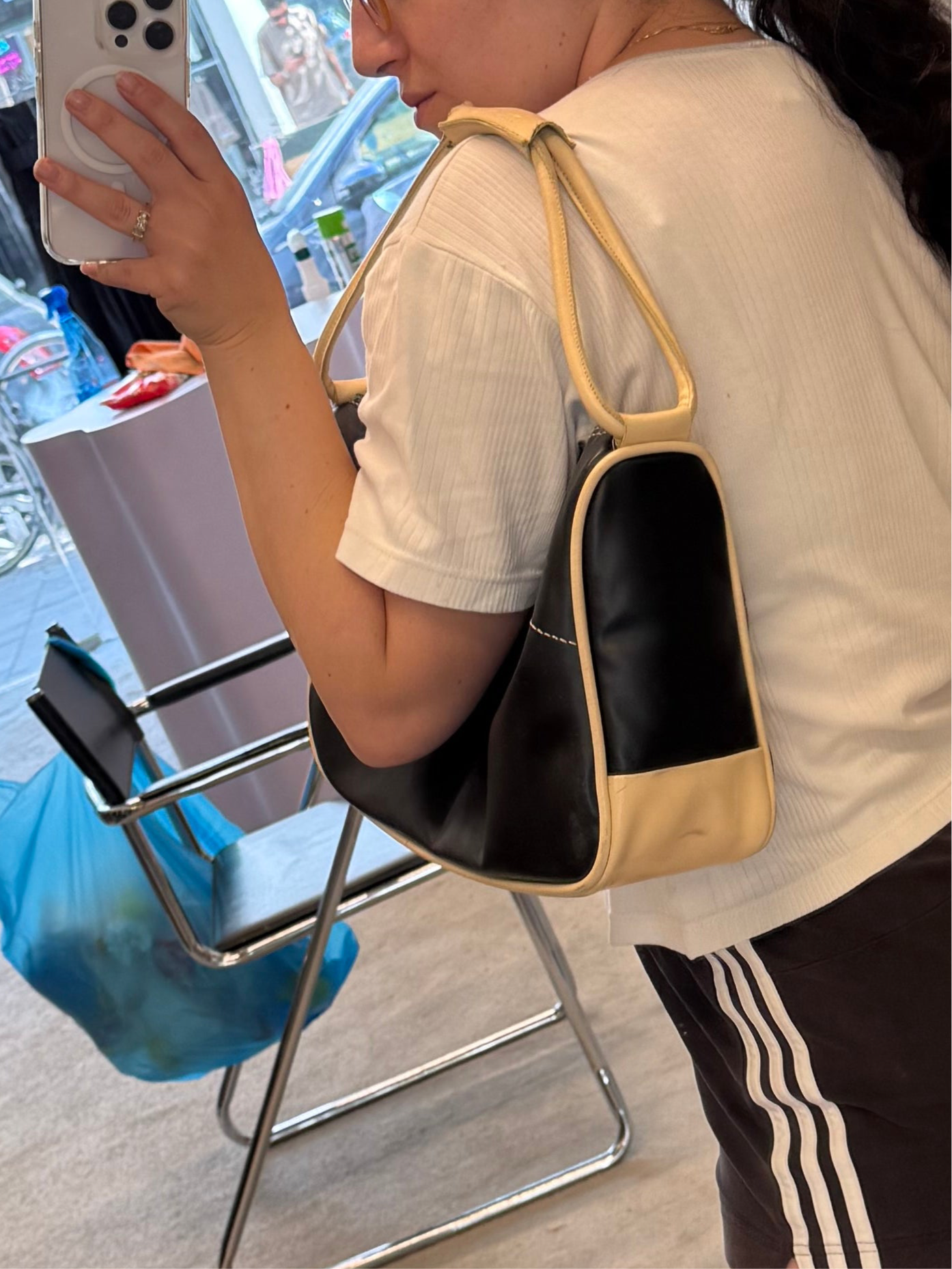 Miu Miu early 2000s leather shoulder bag