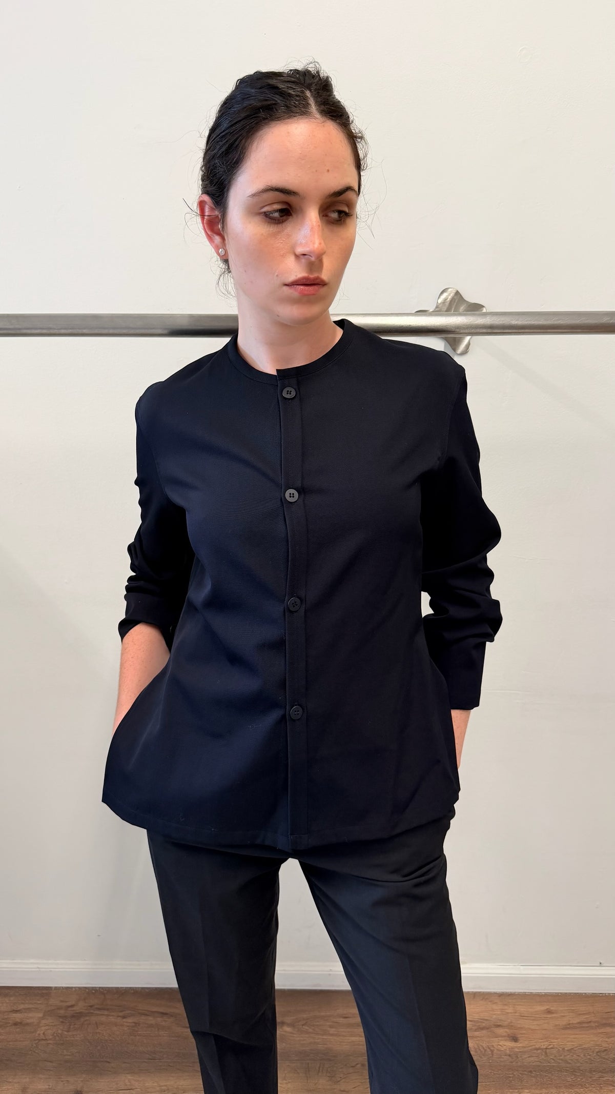 LIMI feu by Yohji Yamamoto Black Sculpted Wool Cardigan