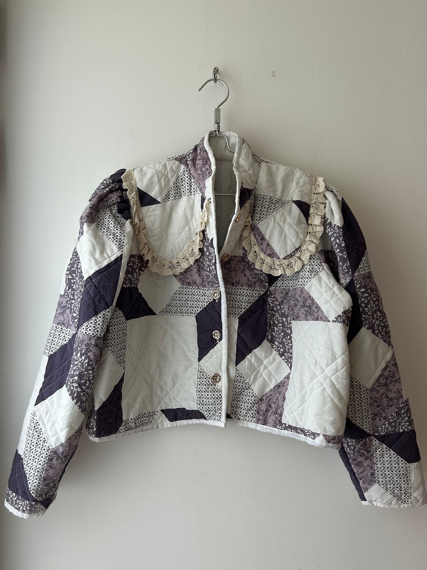 Handmade quilt collar coat