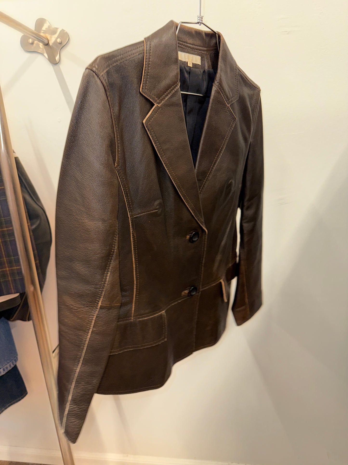 KETTY pigskin leather tailored jacket