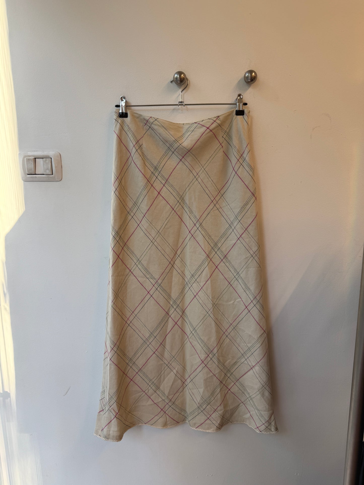 Japanese 23 Ku Plaid Bias Skirt