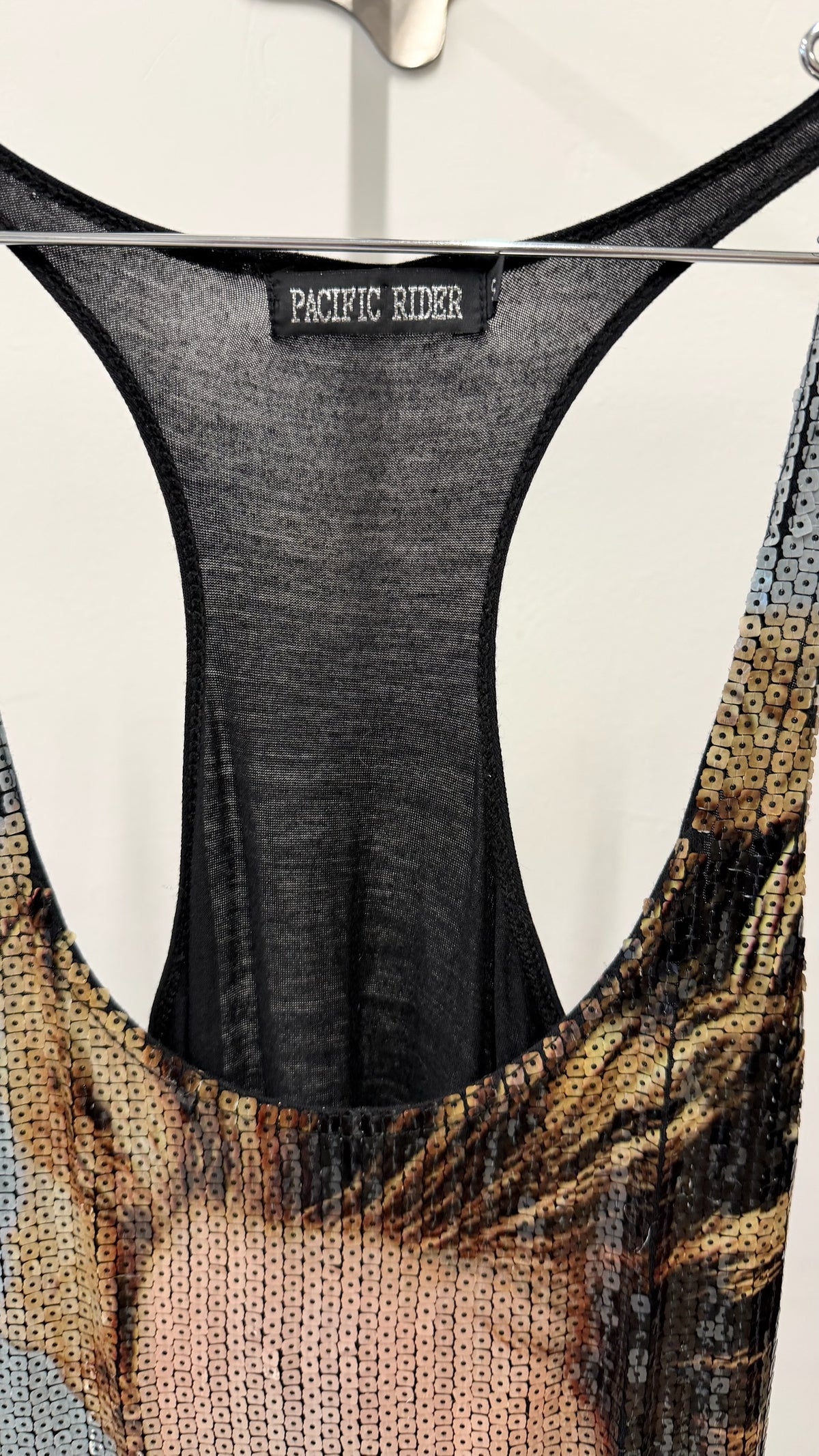 Pacific Rider Sequin Portrait Mini Dress