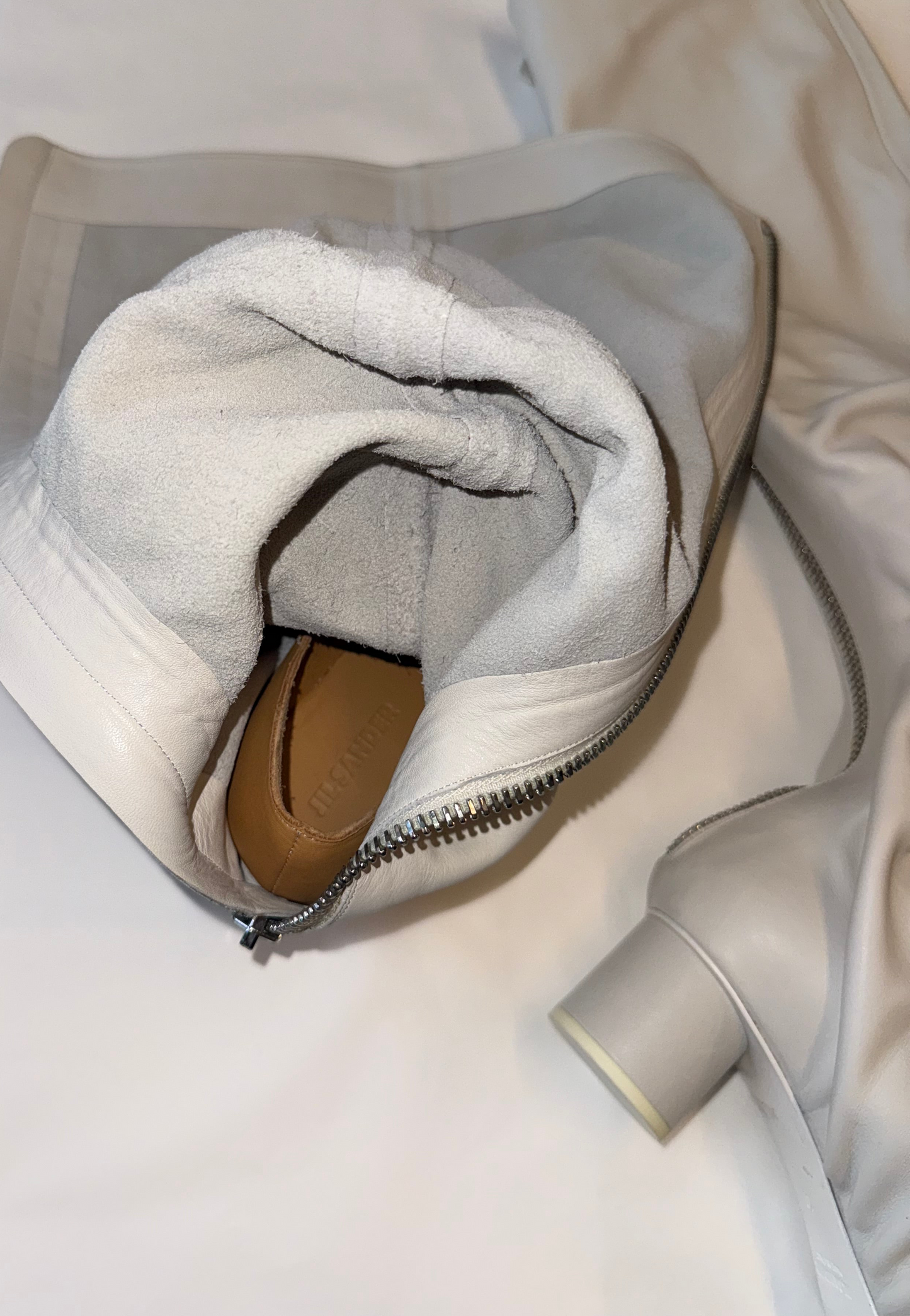 Jil Sander - tall slouch leather boots 37.5