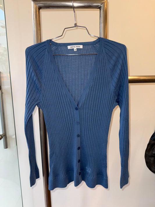 Japanese Vintage Hanae Mori Ribbed Cardigan