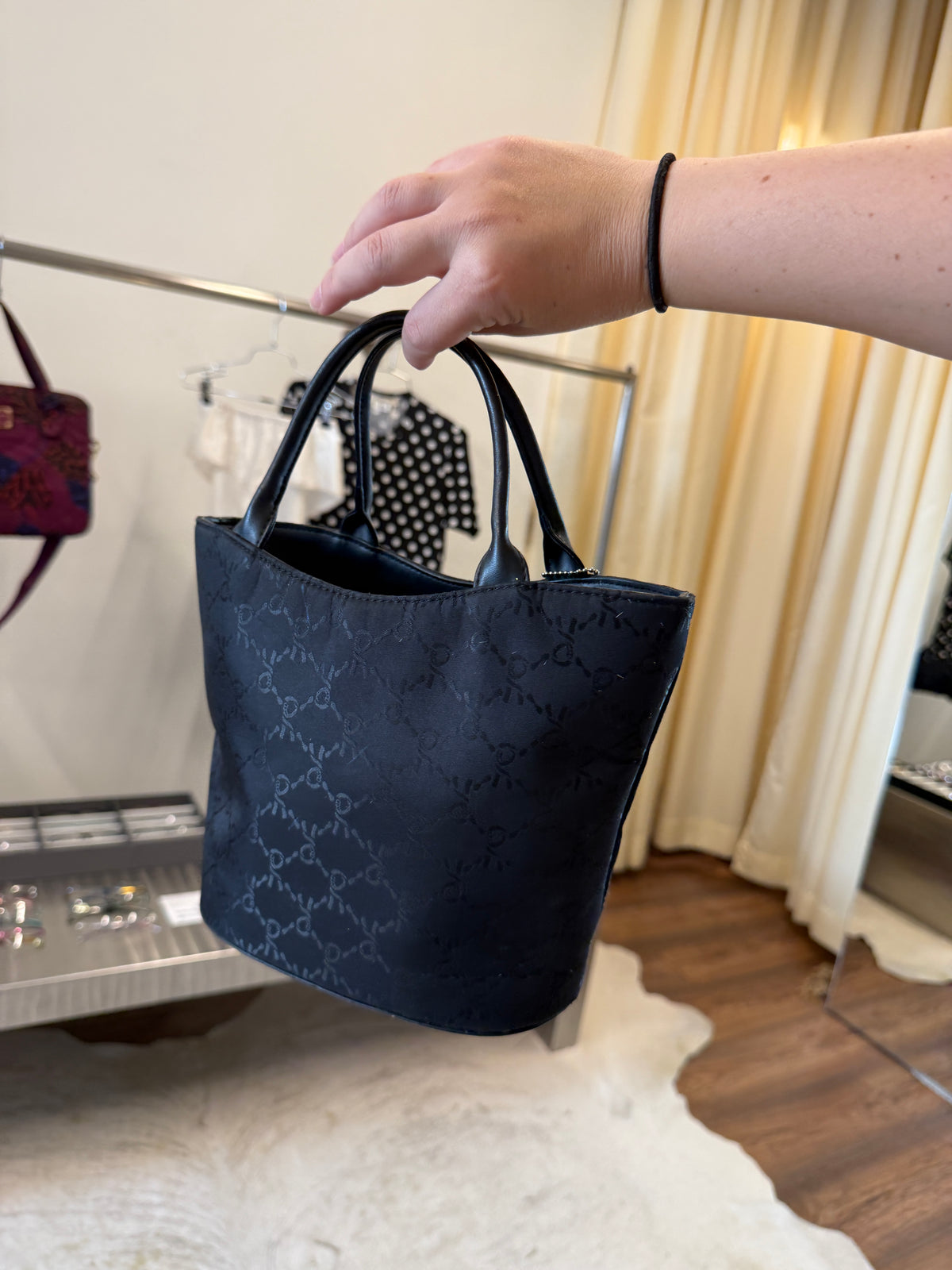 Roberta di Camerino Black Monogram Mini Tote