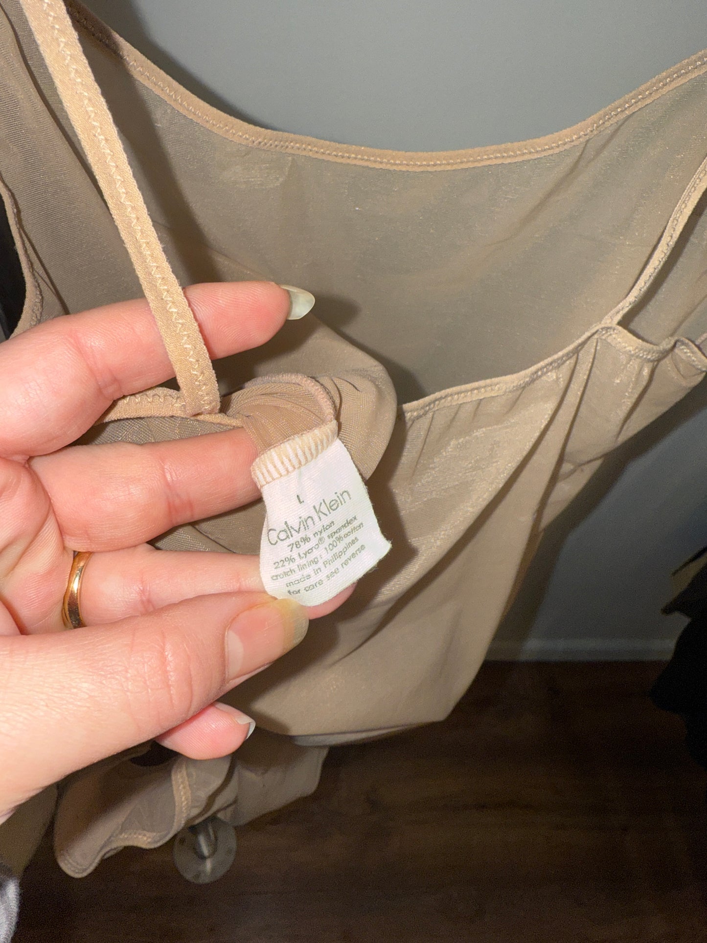 Calvin Klein Sheer Nude Mesh Bodysuit 1998׳s