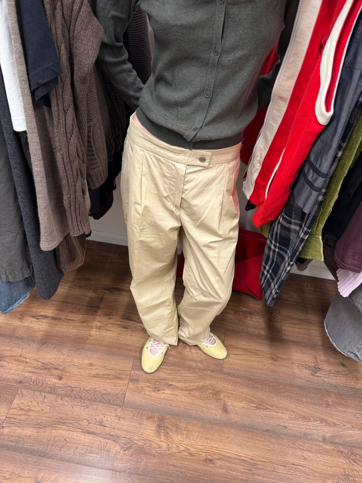 Paloma Wool — soft lemon leather wrap-flats