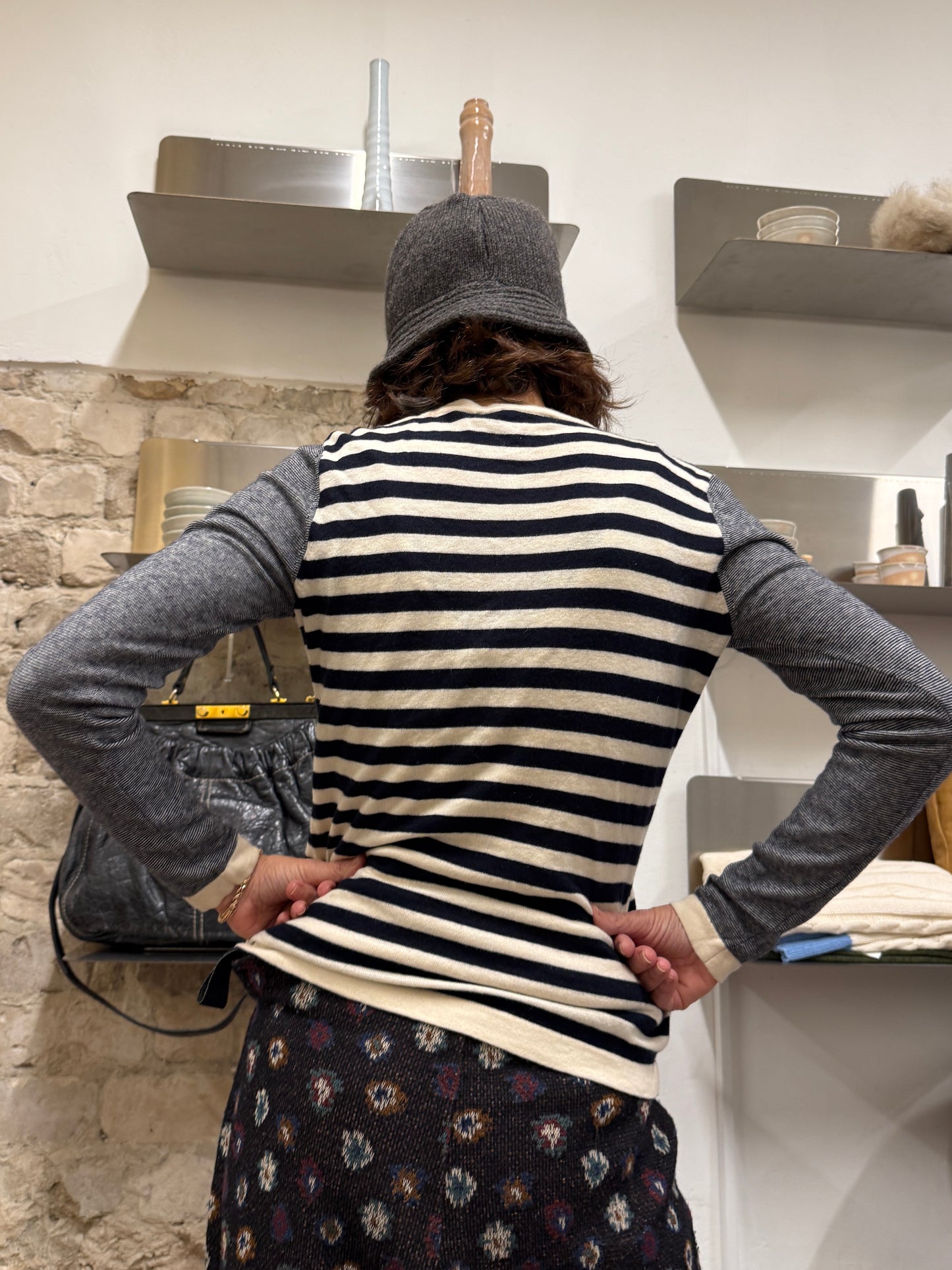 Max Mara Studio Striped Cashmere Cardigan 2008's