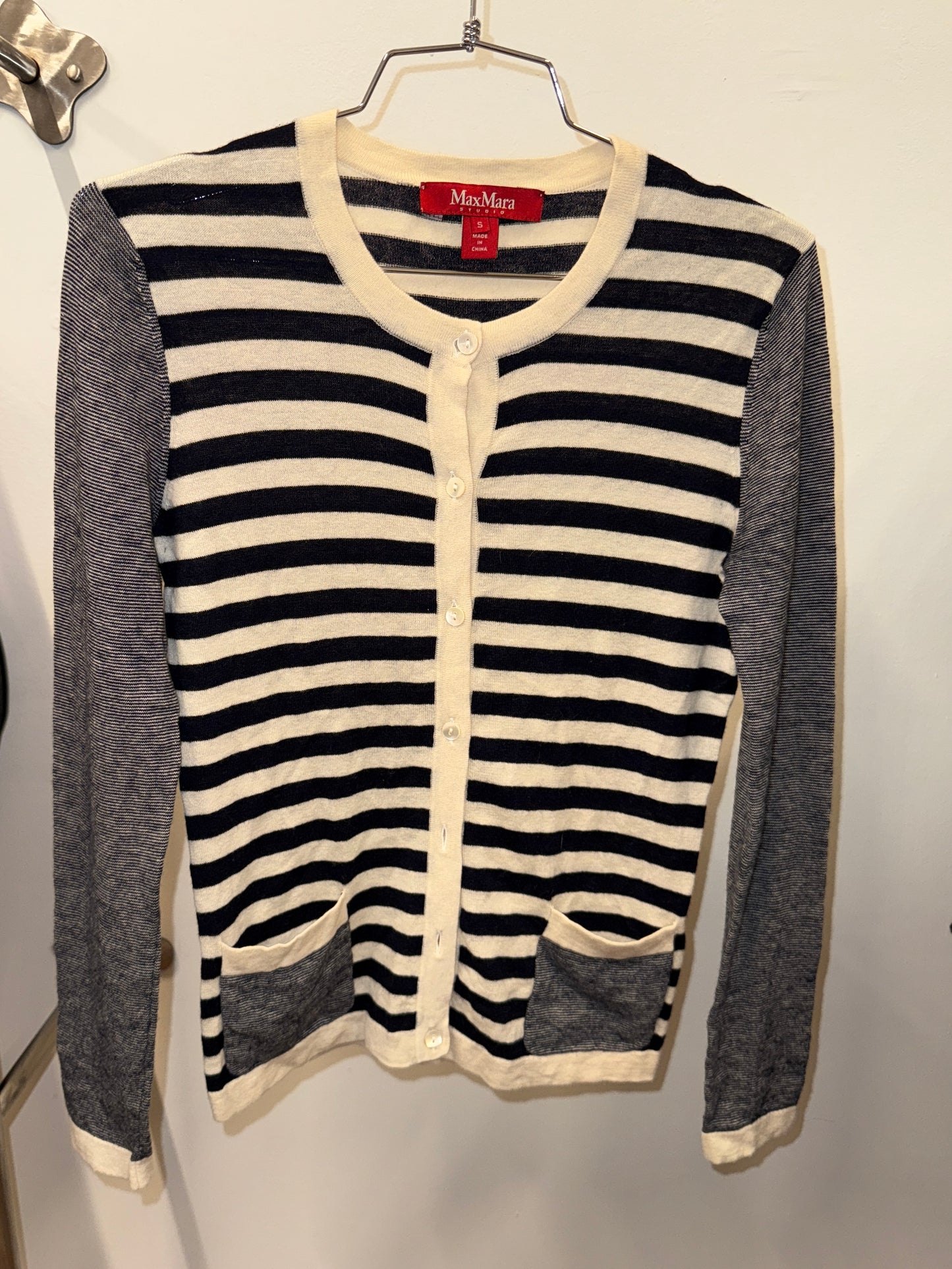 Max Mara Studio Striped Cashmere Cardigan 2008's