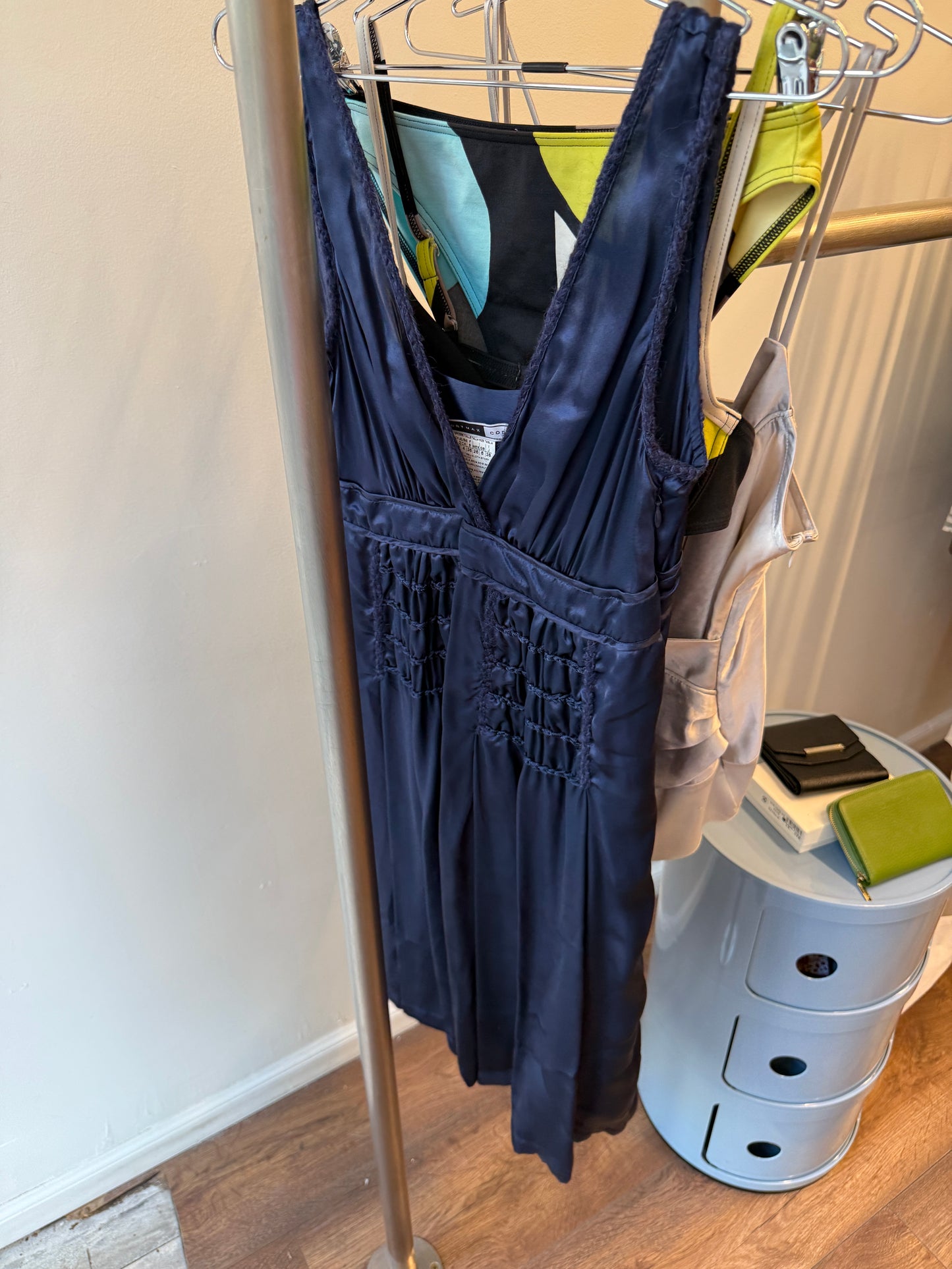 Sportmax Code Max Mara 100% Silk Navy Dress