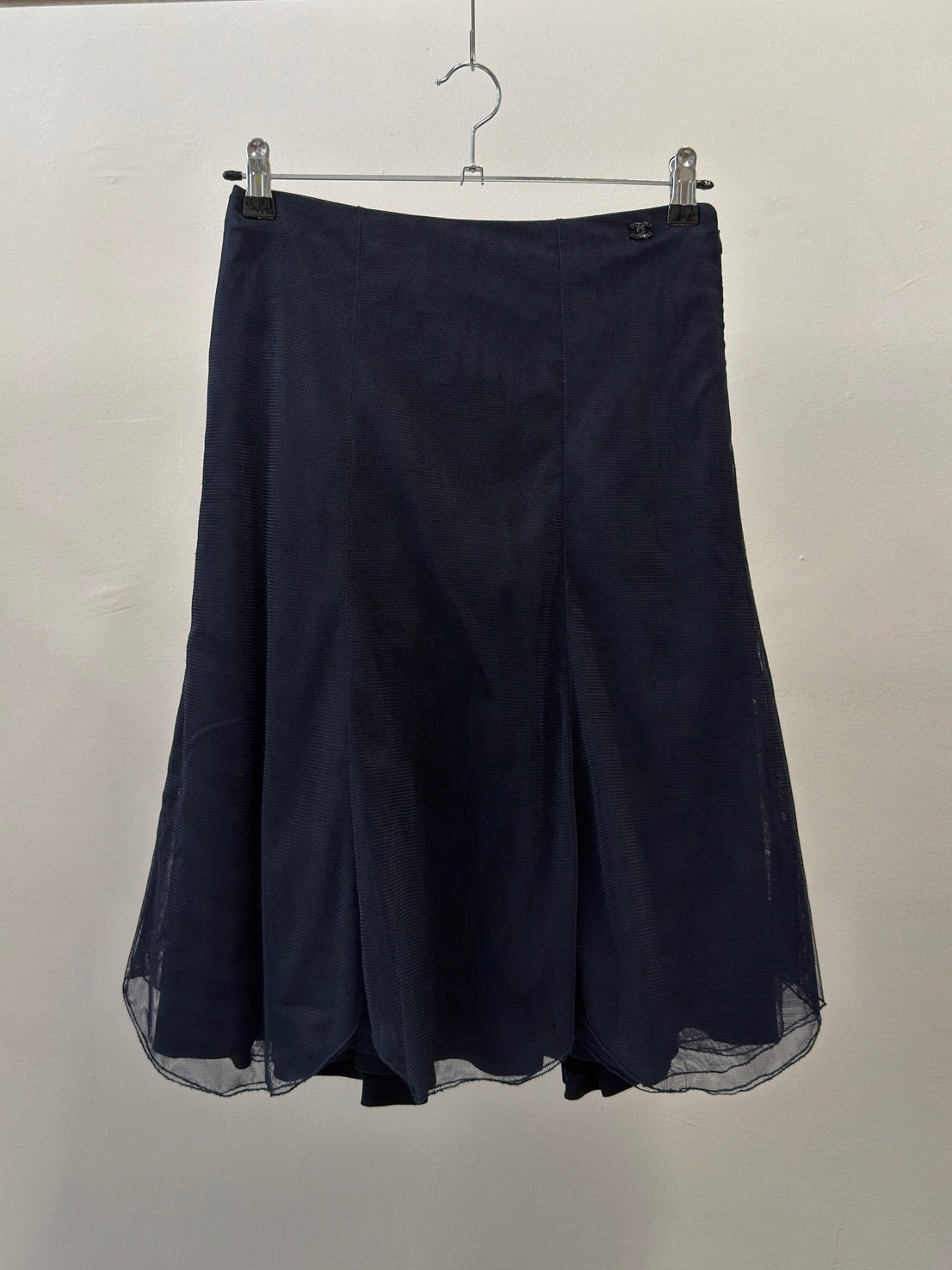 Chanel Layered Tulle Flared Skirt 38