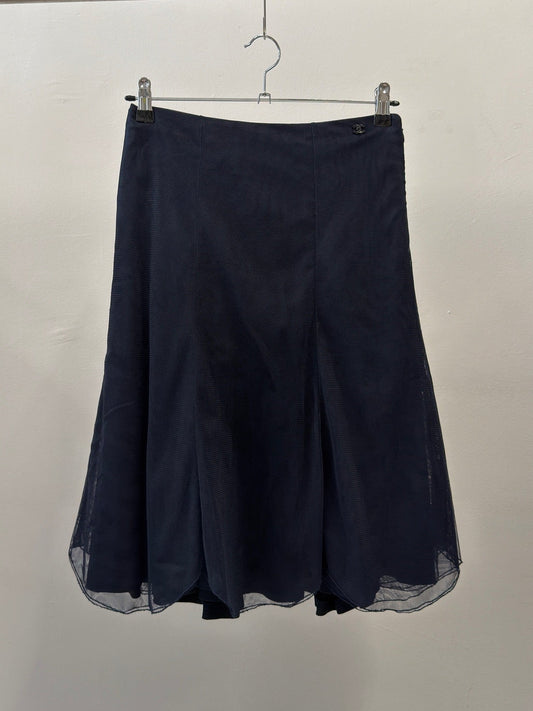 Chanel Layered Tulle Flared Skirt 38
