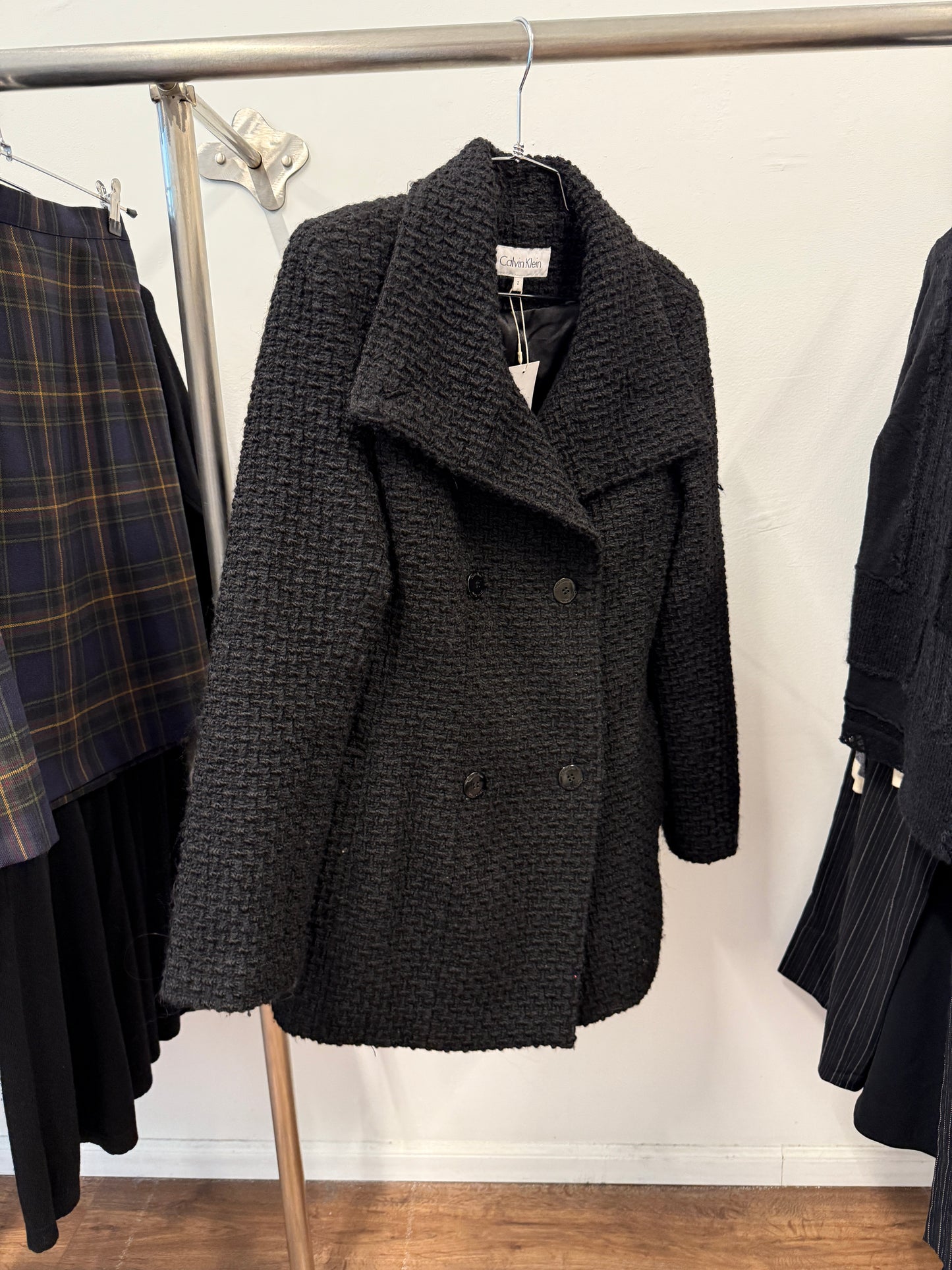 Calvin Klein textured wool-blend coat jacket