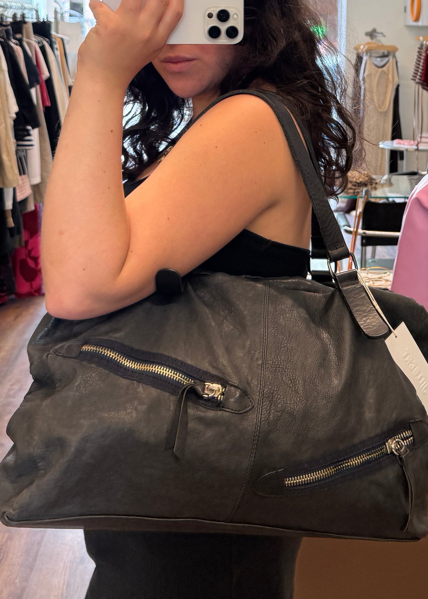 Ixos Italian Nappa Leather Oversized Bag