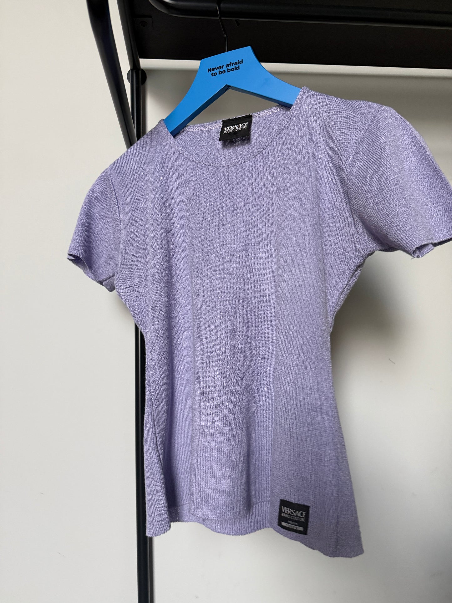 1990s Versace Jeans Couture Lilac Knit Top