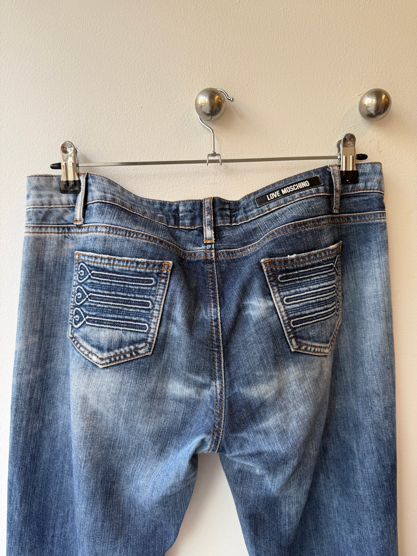 Love Moschino Washed Denim Flare Jeans