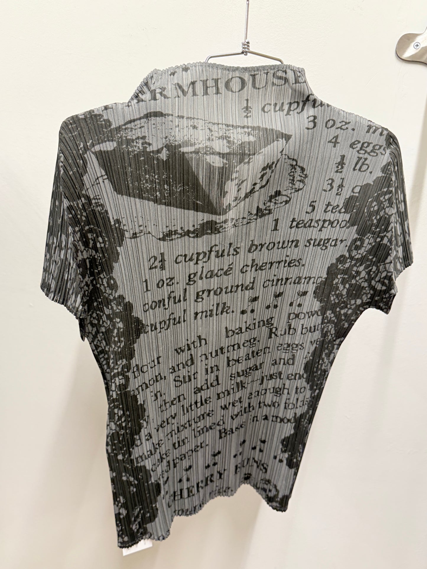 Pleats Please Issey Miyake Graphic Pleated Top 2000s