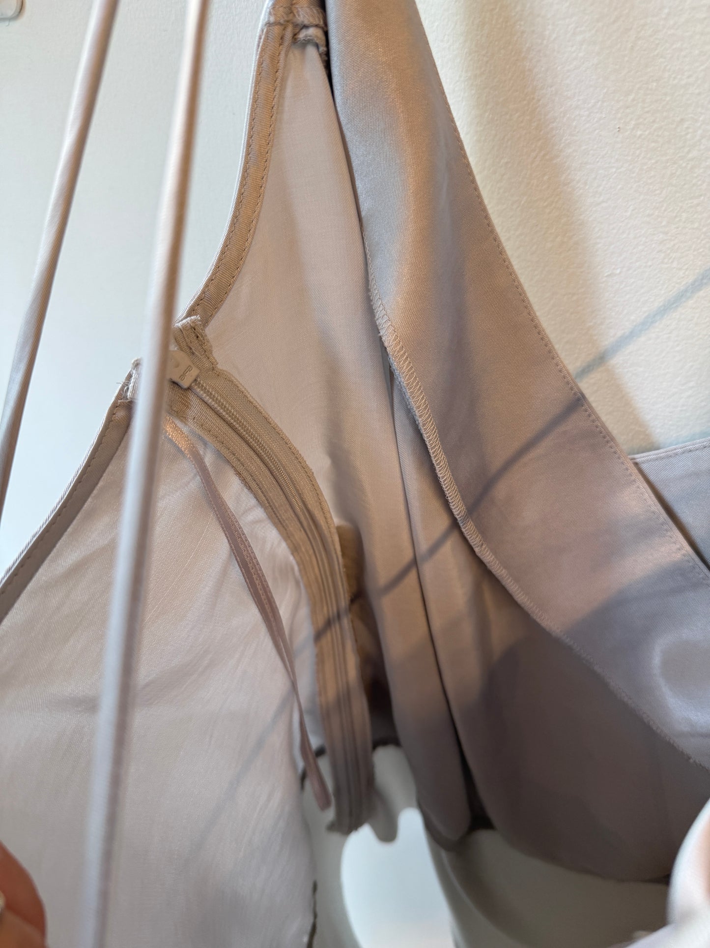 Vintage Silver Satin Draped Bodysuit