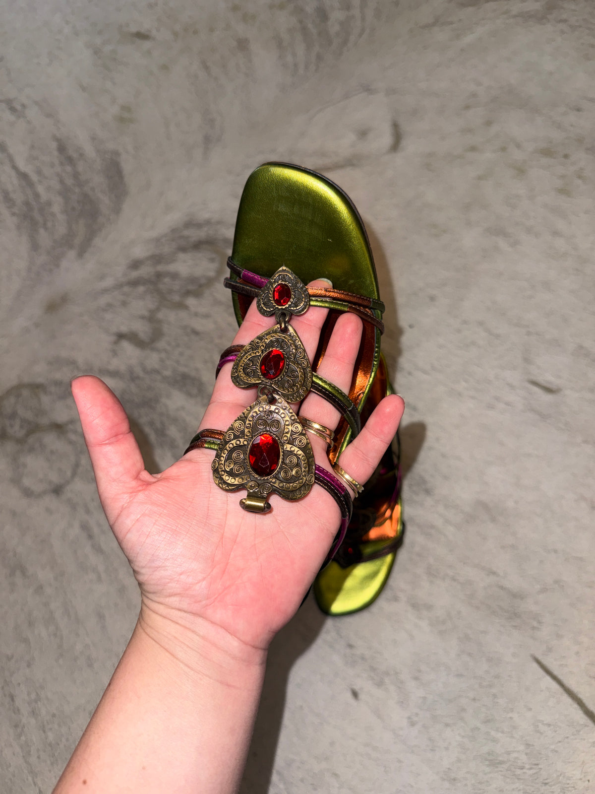 Vintage Donald J Pliner Heart Wrap Heels 35.5 EU