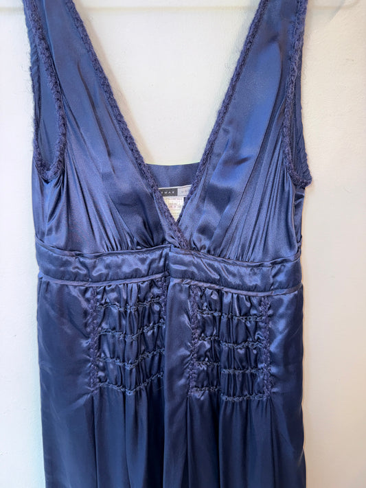 Sportmax Code Max Mara 100% Silk Navy Dress