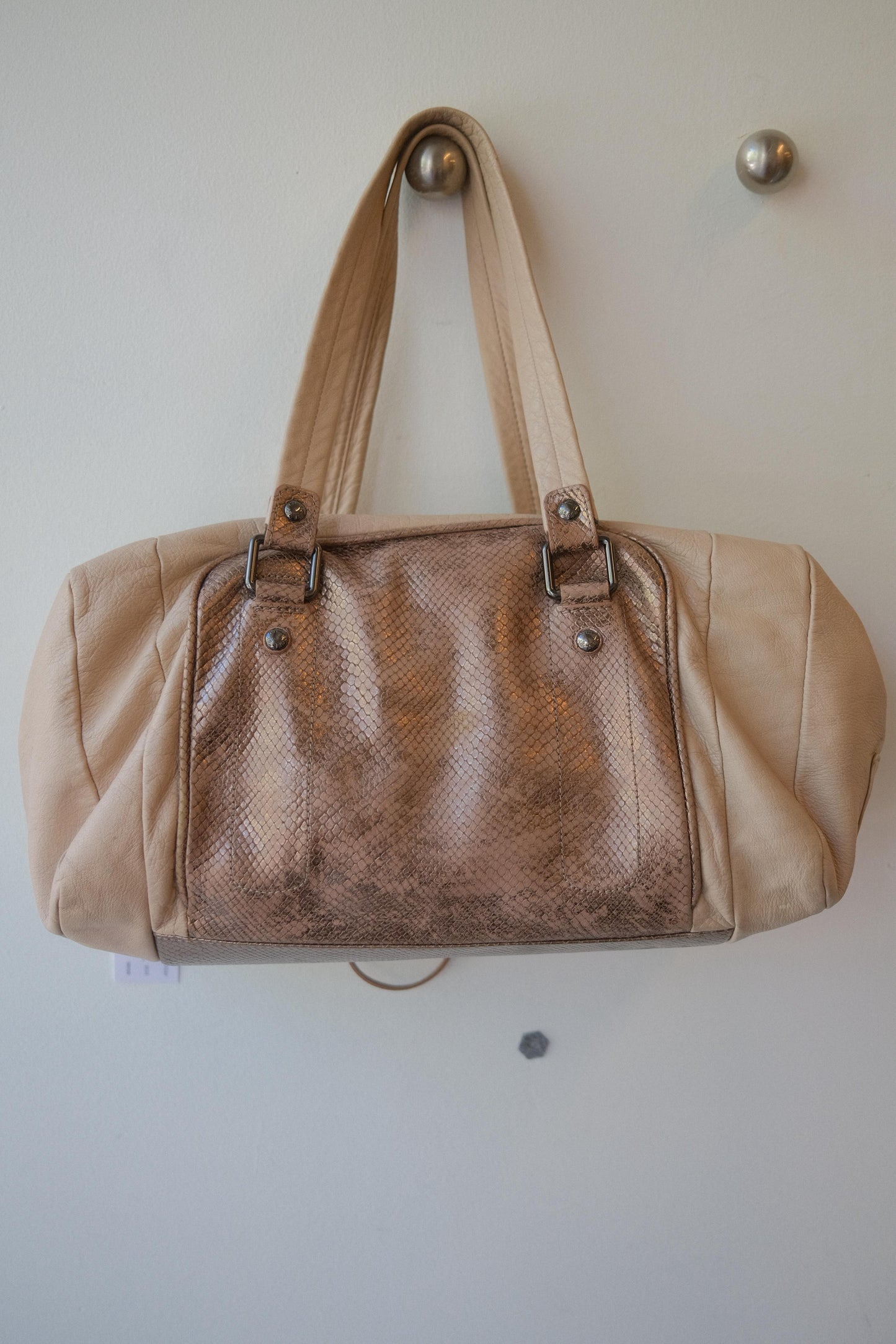 See By Chloé Python Panel Leather Bag c. 2008-2012