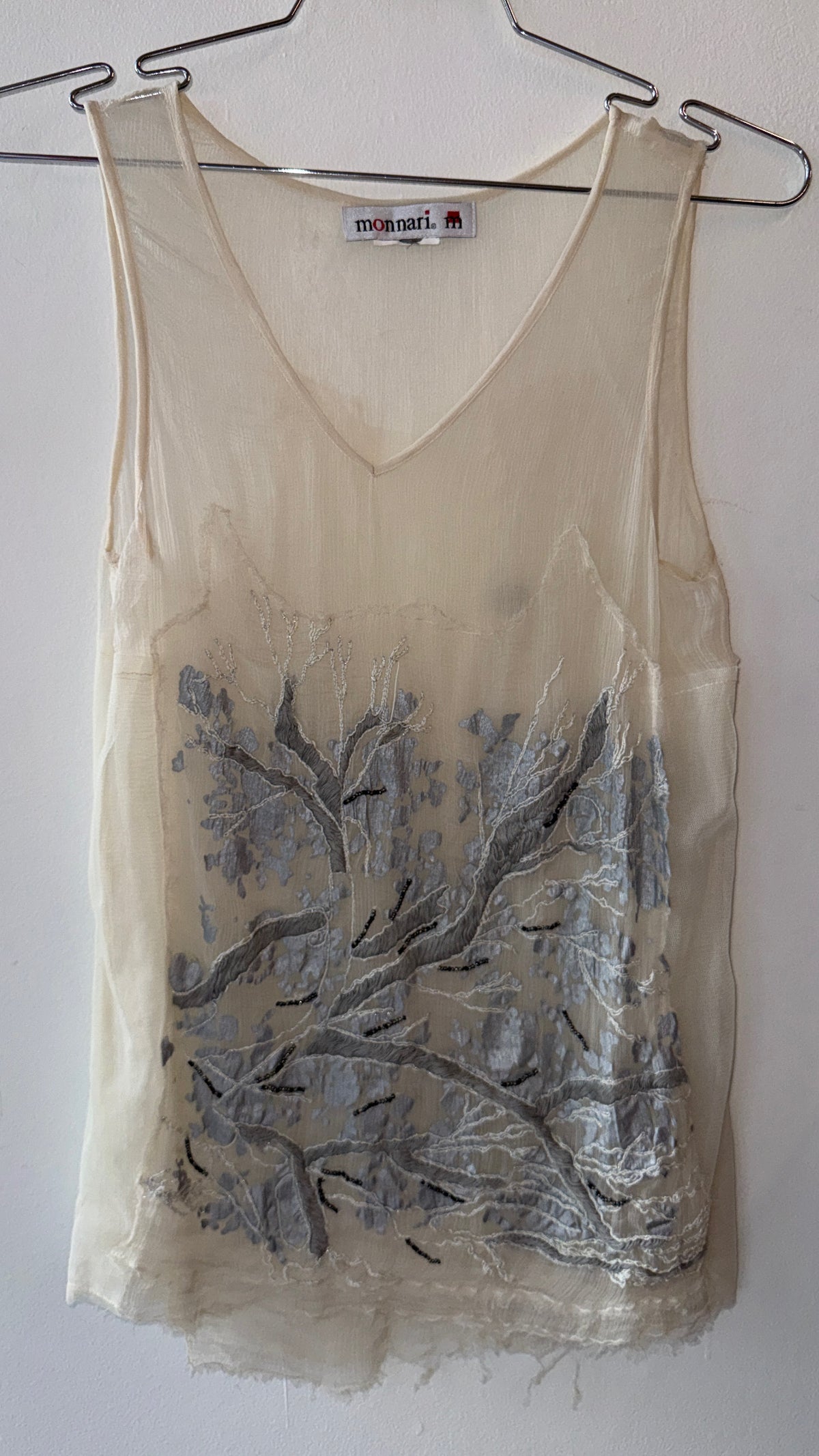 Monnari Sheer Embroidered Tank Top, 2000s