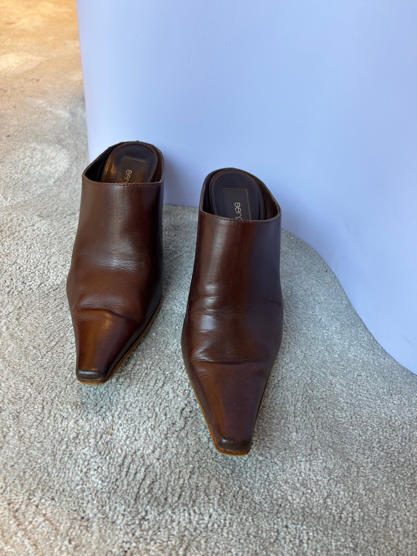 SERGIO ROSSI leather mules