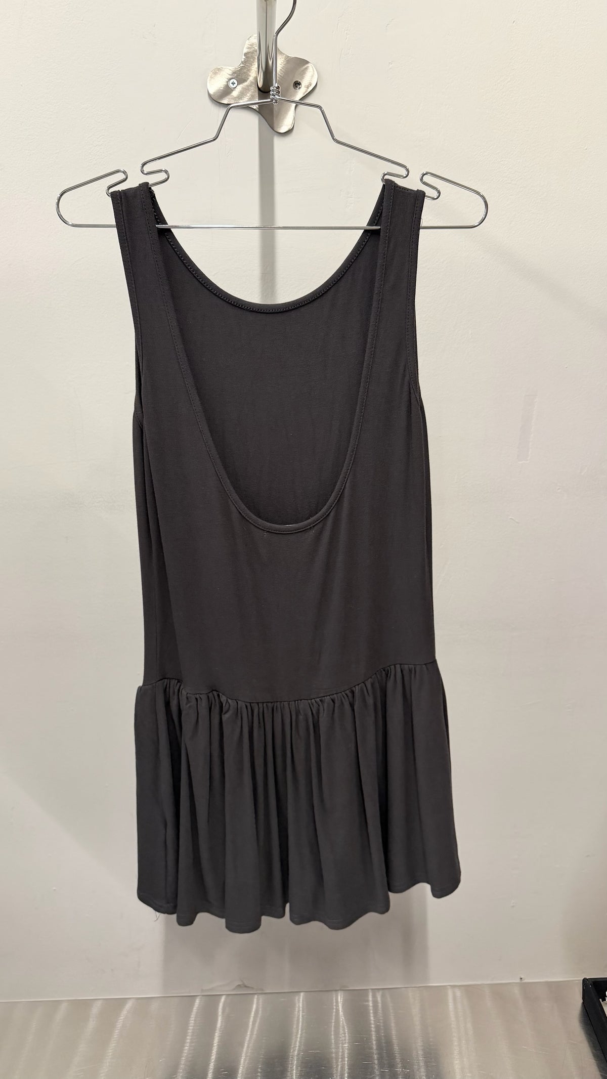 Cherry AKA Grey Drop-Waist Mini Romper