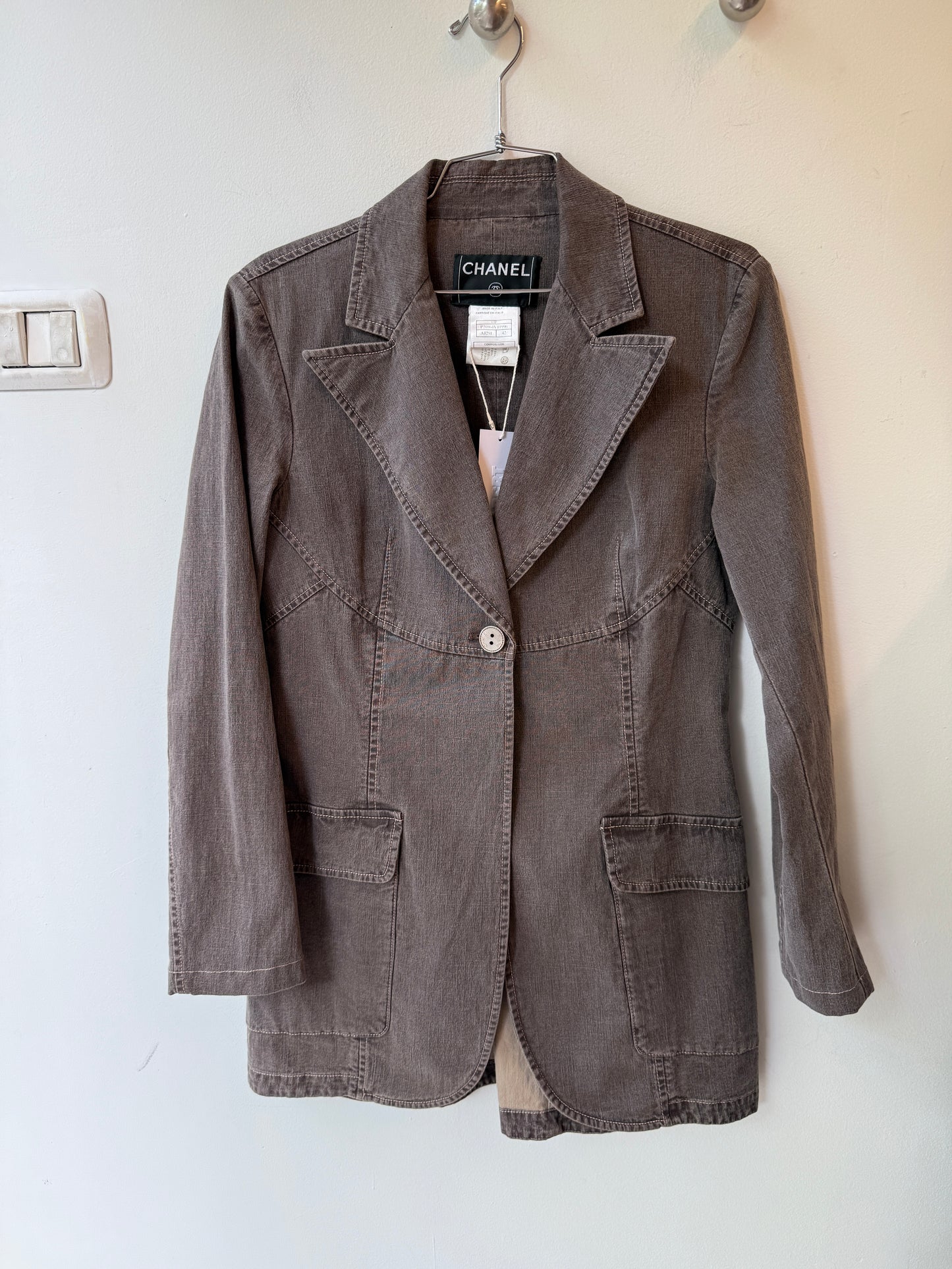 CHANEL Spring 2003 Linen Blend Tailored Jacket