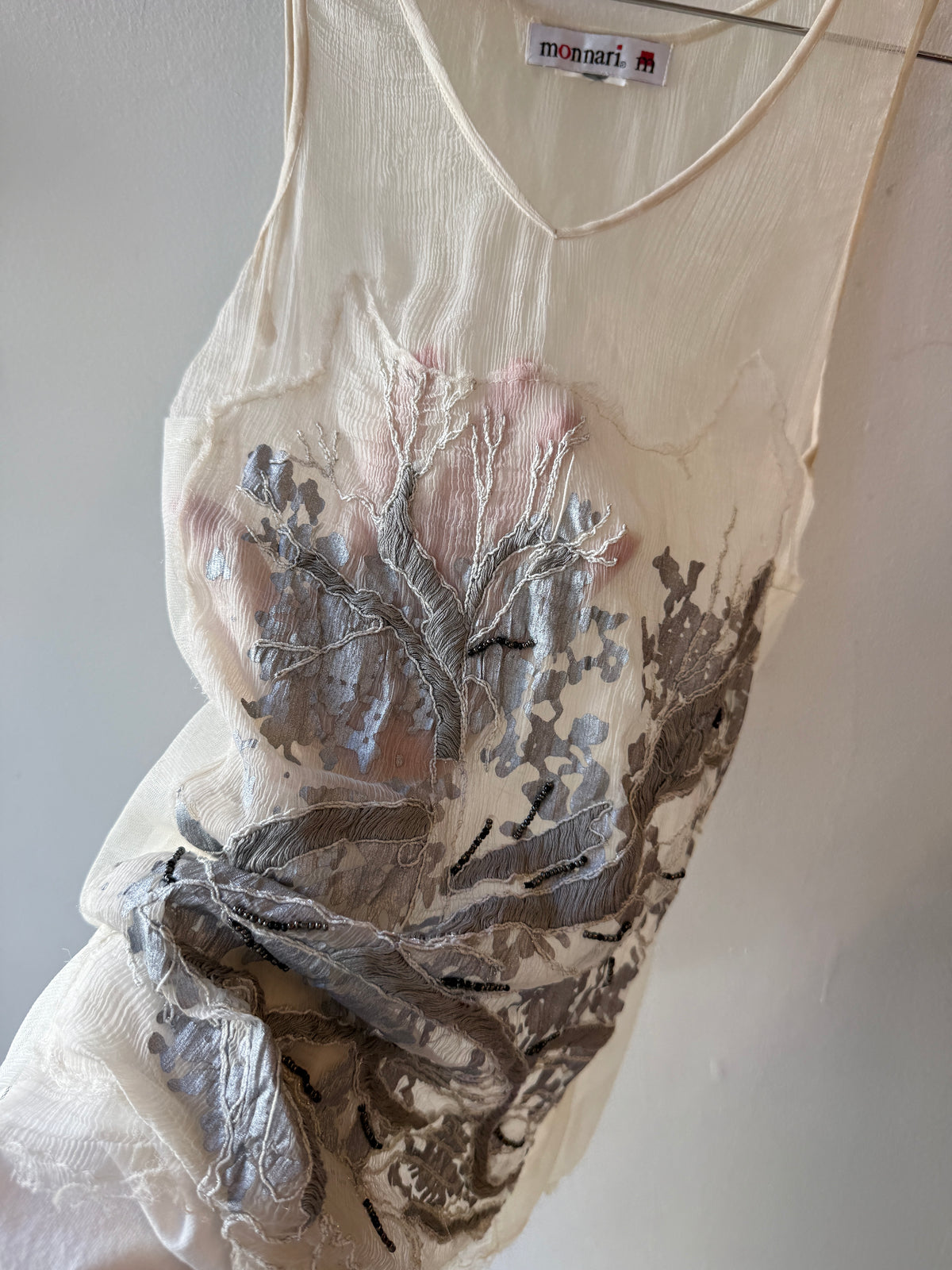 Monnari Sheer Embroidered Tank Top, 2000s