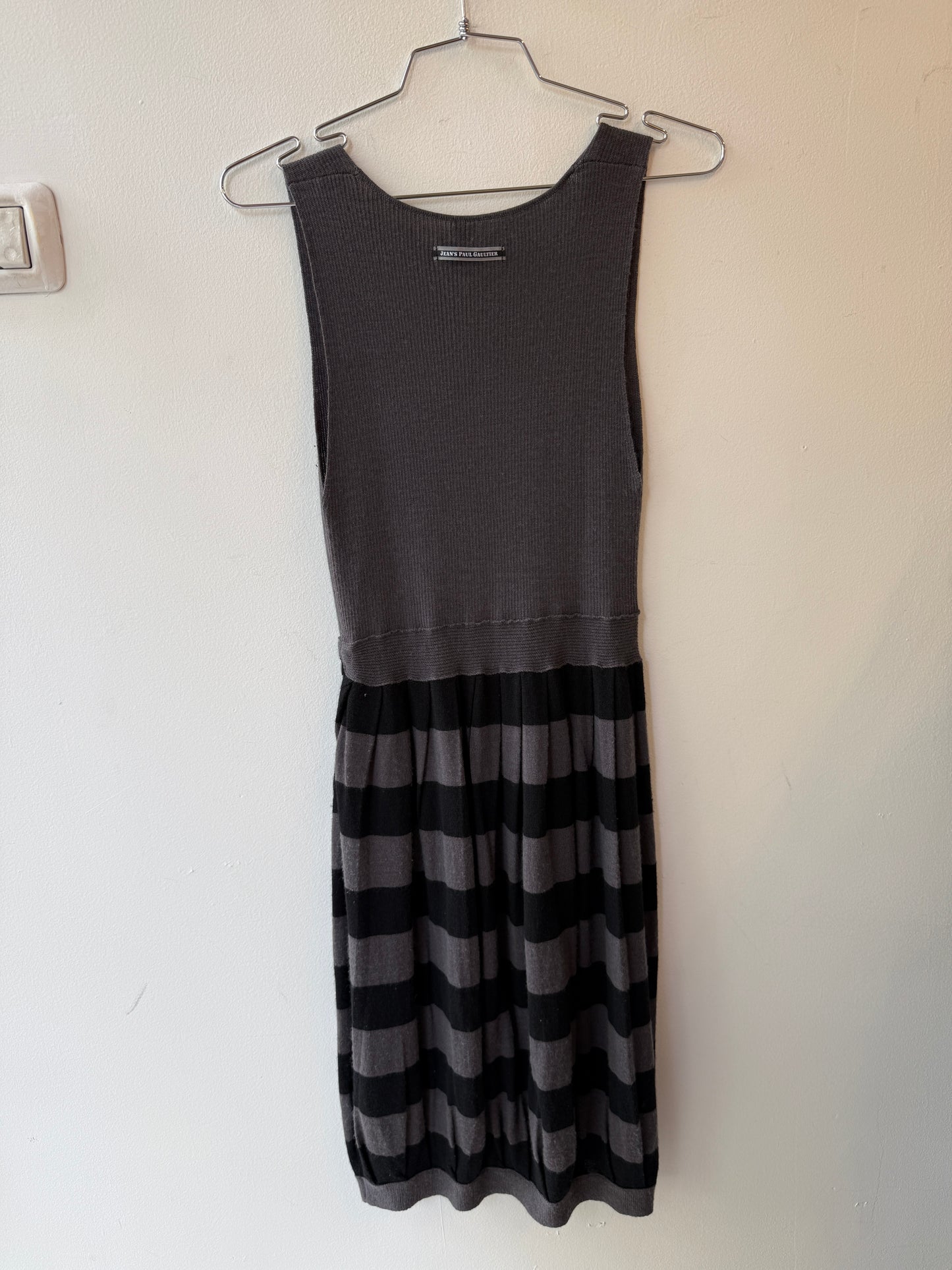 2000s Jean Paul Gaultier Striped Wool Knit Dress
