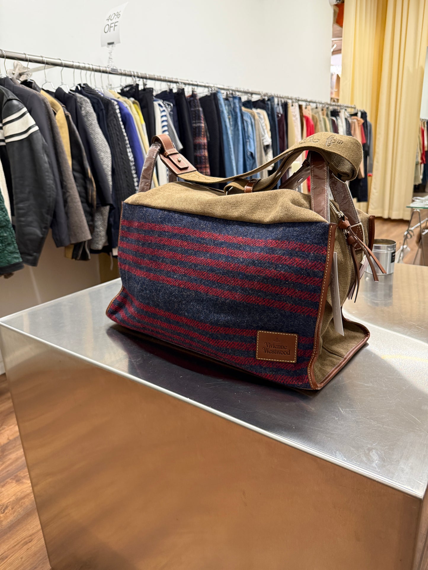 Vivienne Westwood Accessories × Harris Tweed Large Shoulder Bag