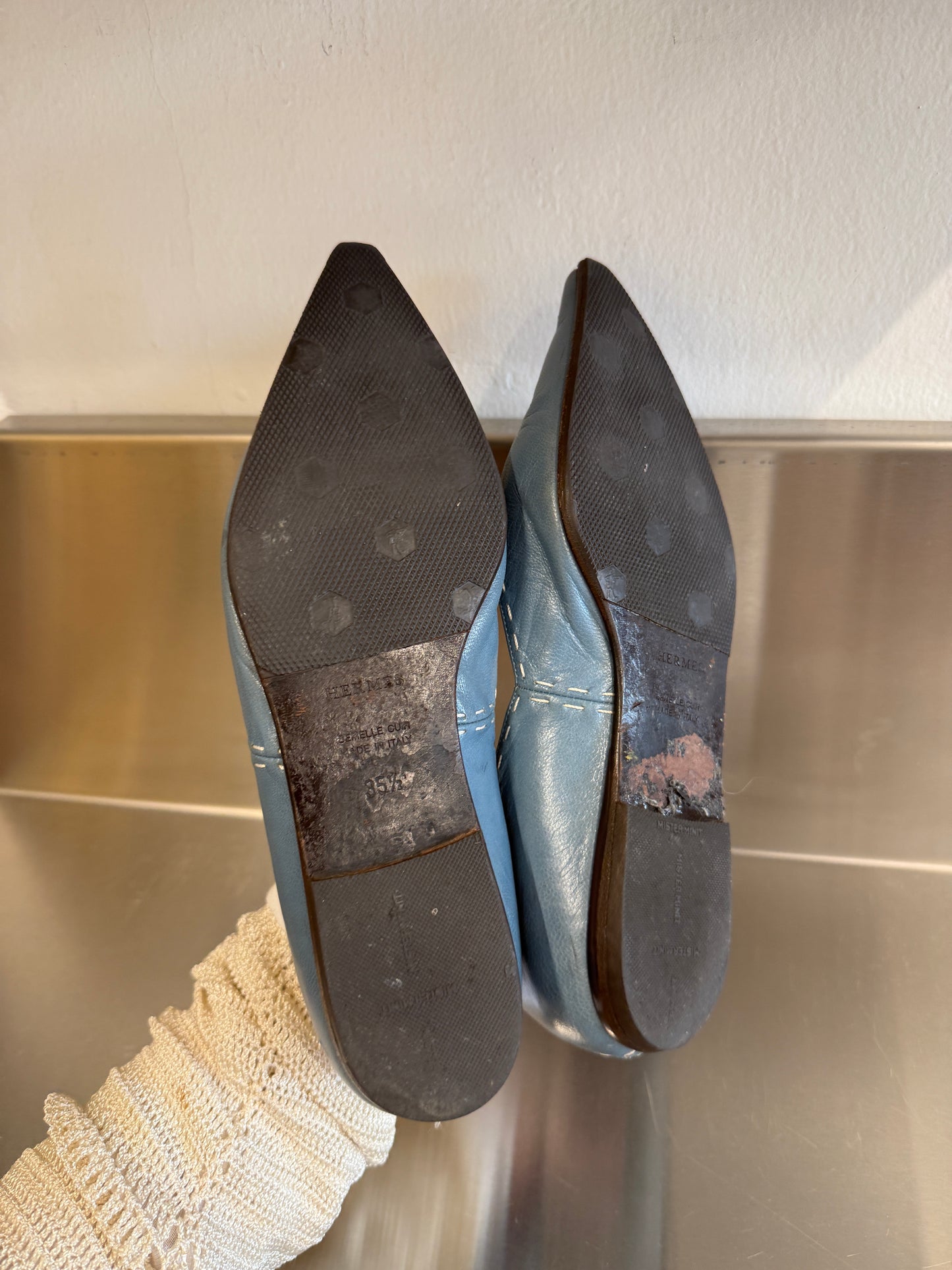 Hermès Pointed Leather Ballet Flats 36 EU