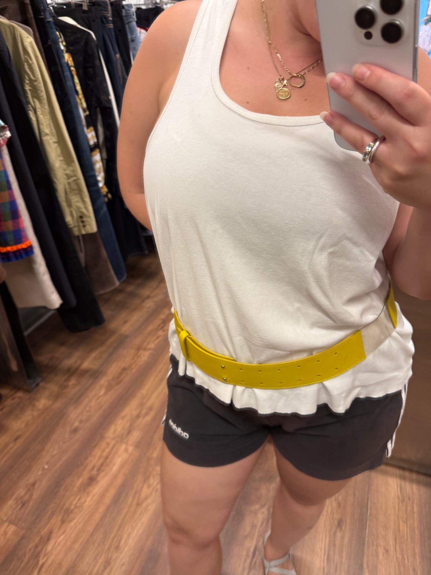 Issey Miyake 2000s Yellow Leather & Clear Vinyl Belt